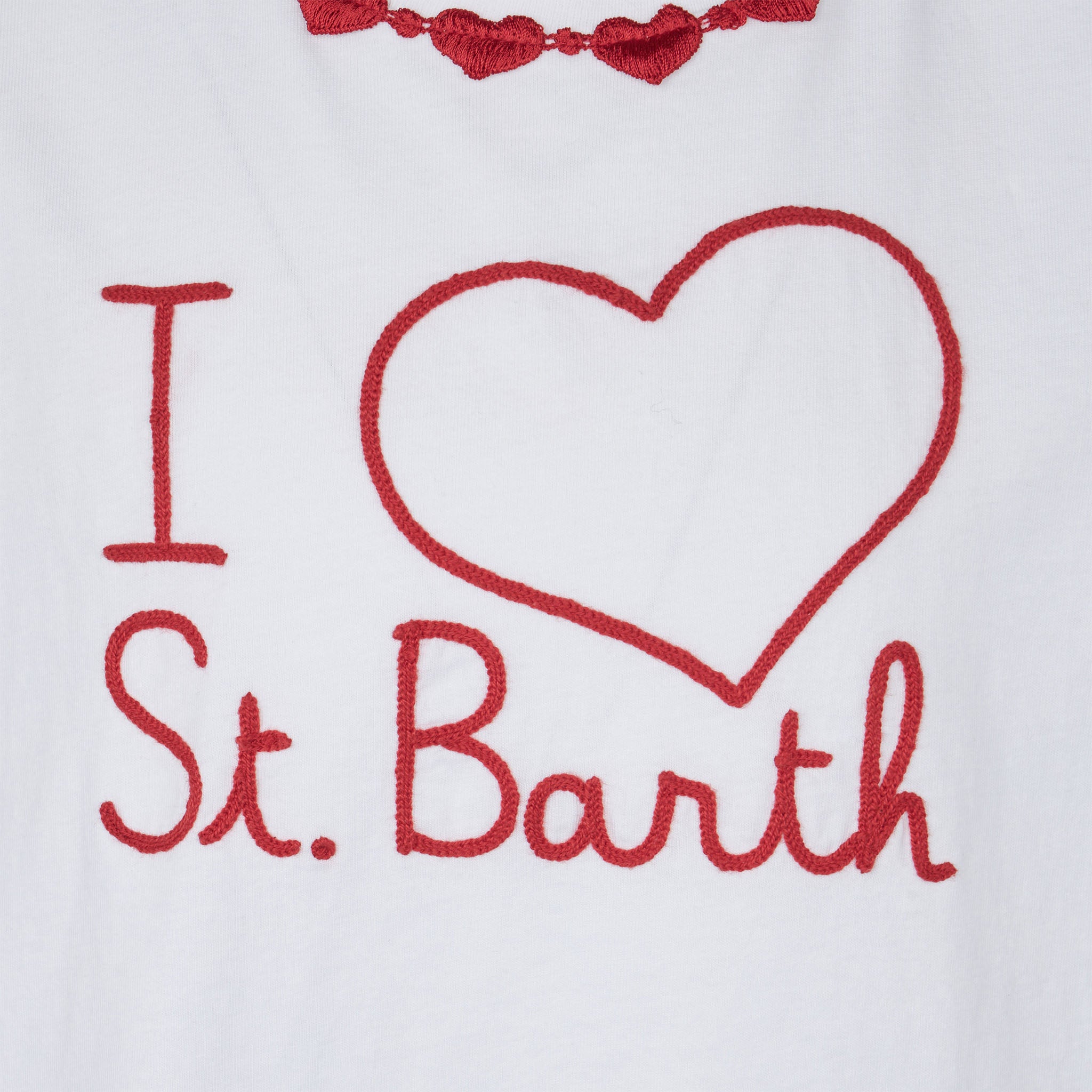 mc2-saint-barth-t-shirt-da-bambina-in-cotone-con-balza-e-ricamo-i-love-st-barth- image 2