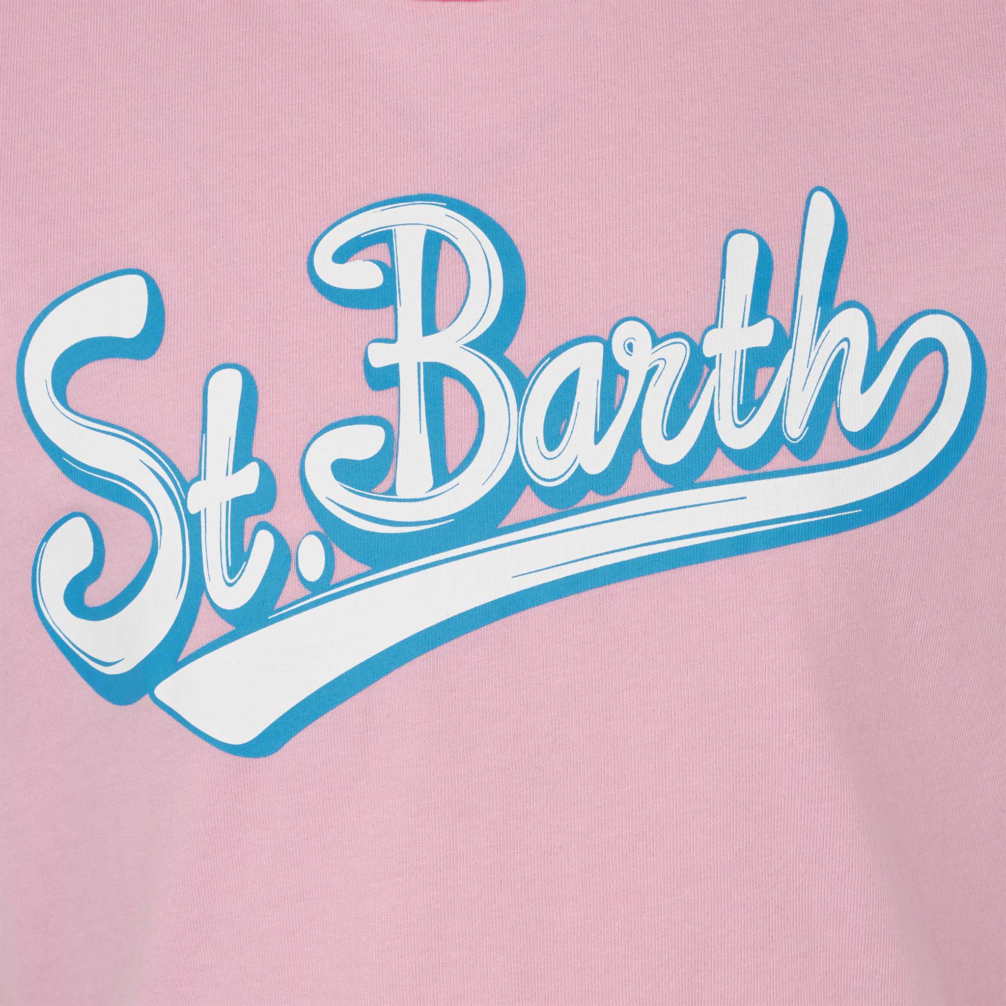 mc2-saint-barth-t-shirt-da-bambina-in-cotone-rosa-con-stampa-st-barth image 2