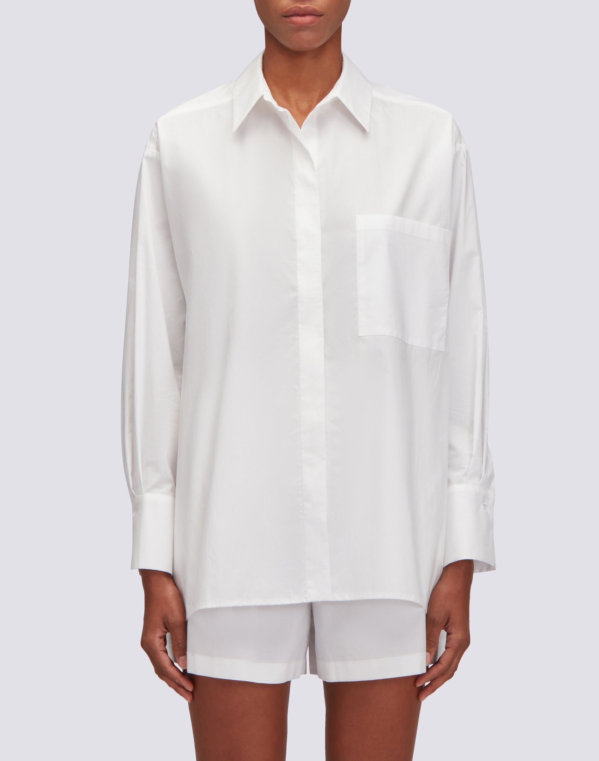 sundek-camicia-donna-popeline-maniche-lunghe-over-fit-con-tasca image 1