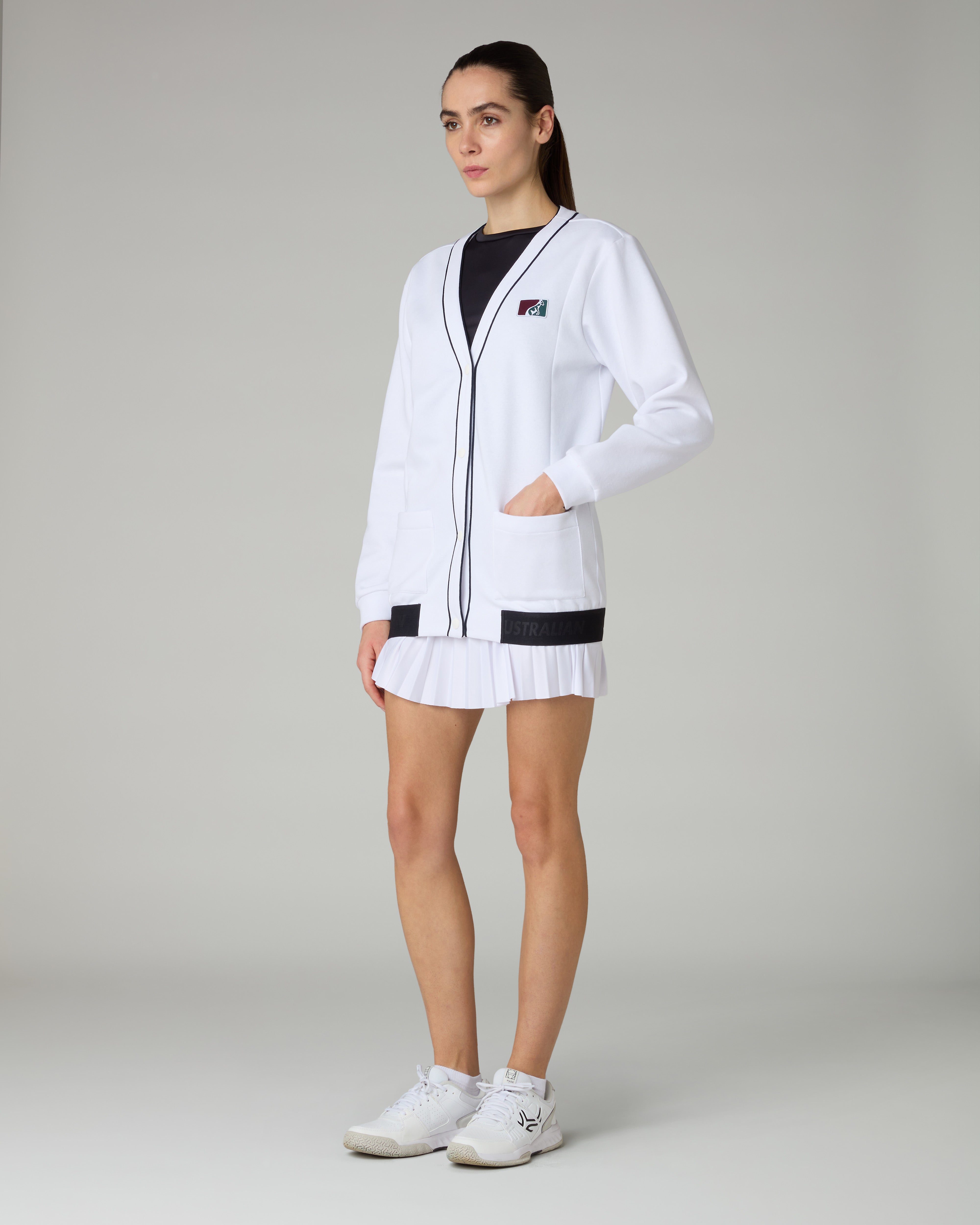 australian-classic-cardigan-cardigan-in-felpa-invernale-bianco-made-in-italy image 2