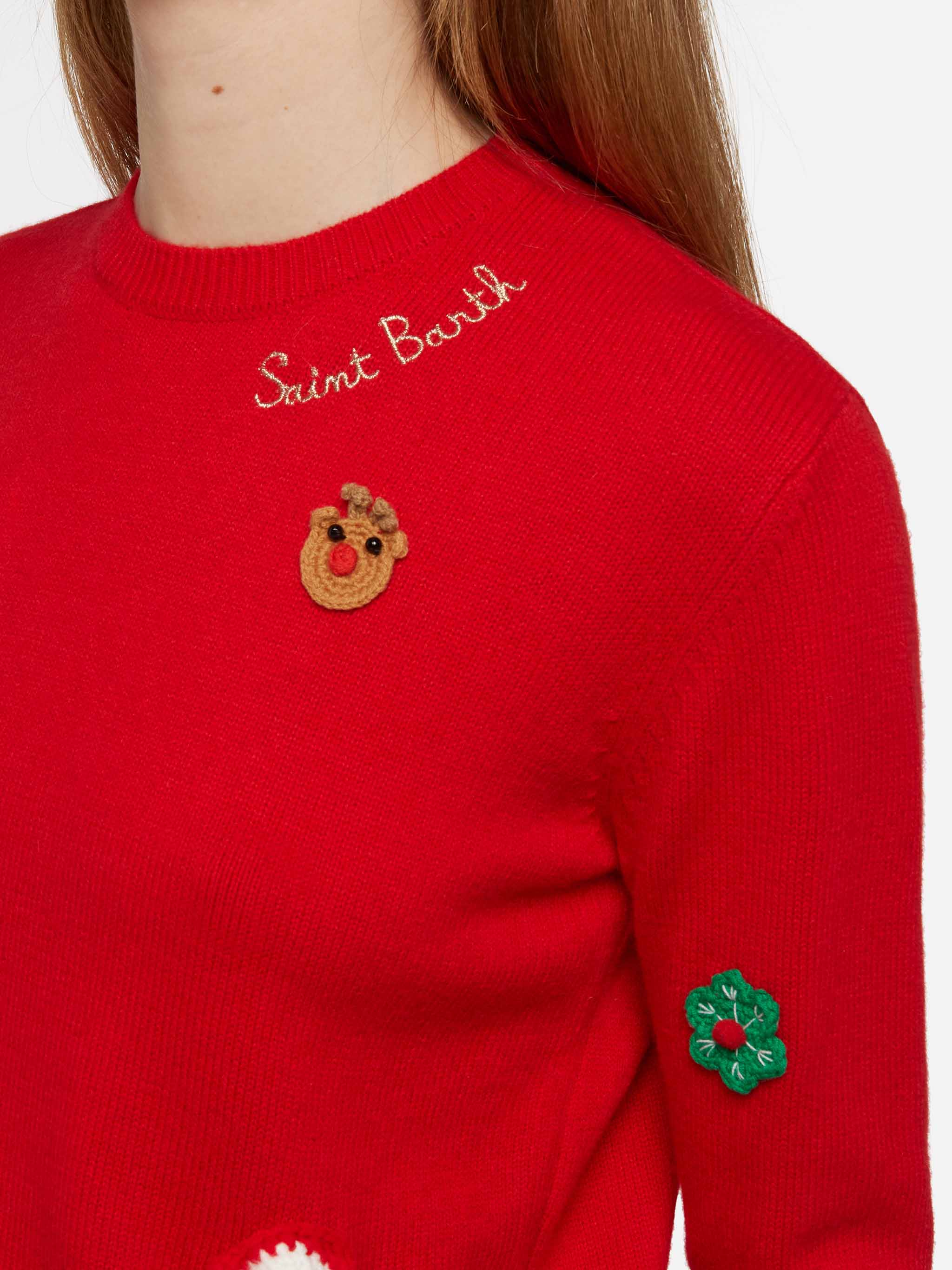 mc2-saint-barth-new-queen-maglia-rossa-con-patch-natalizie image 2