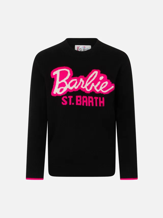 mc2-saint-barth-danya-maglione-bambina-girocollo-nero-stampa-barbie-edizione-spe image 1