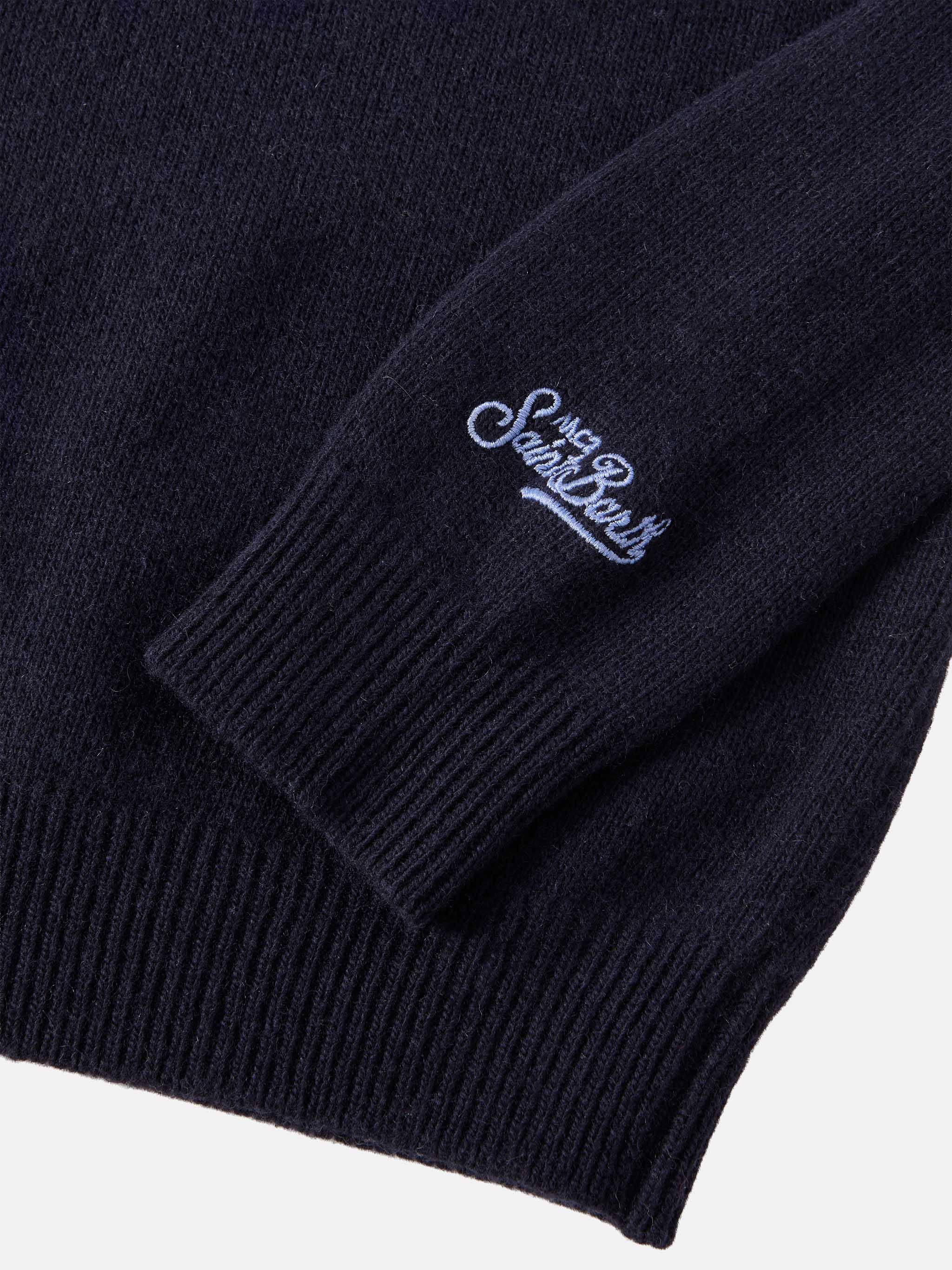 mc2-saint-barth-maglione-girocollo-bambino-douglas-blu-navy-jacquard-tutto-la-ma image 3