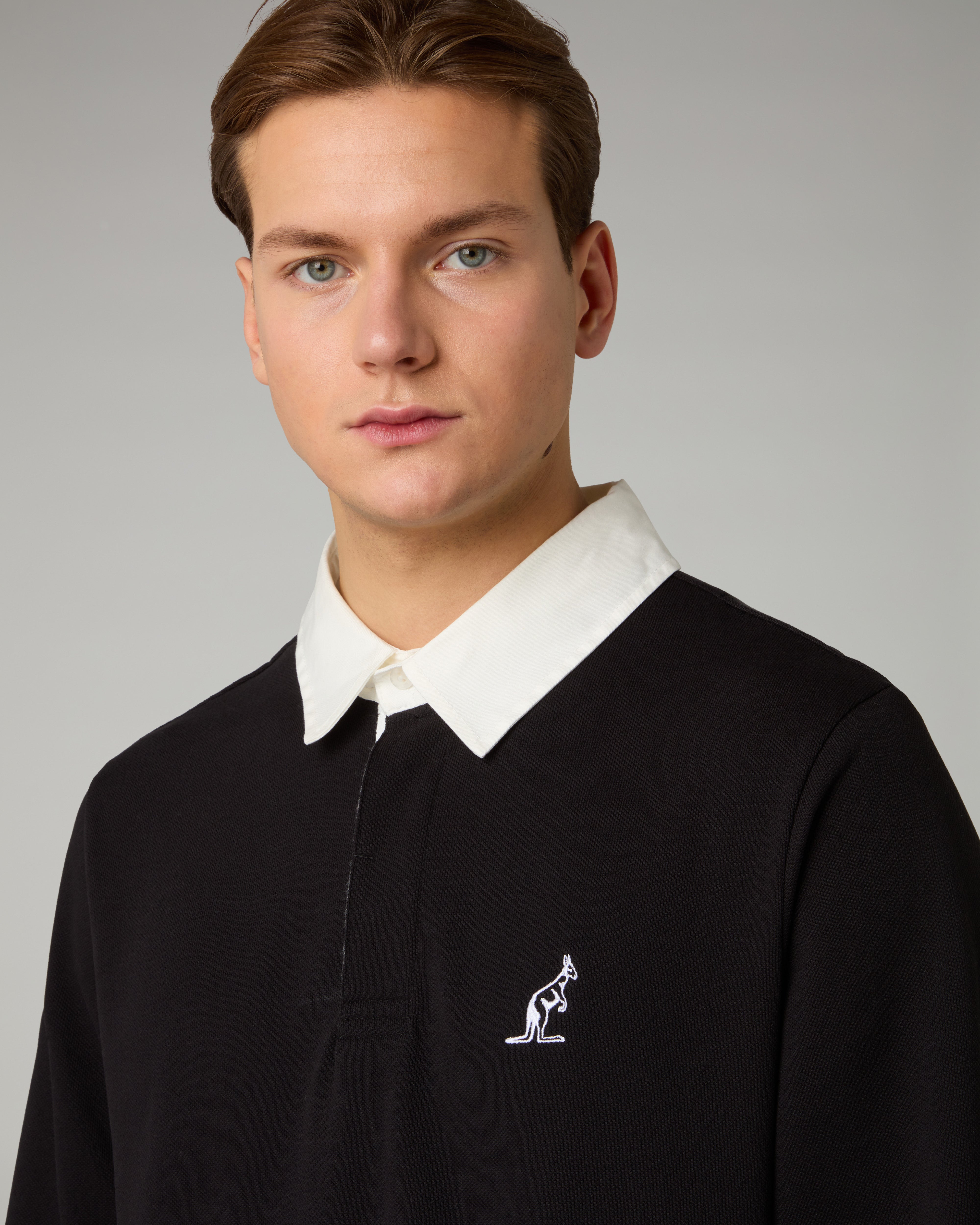 australian-academy-polo-nera-in-piqu-t-regular image 4