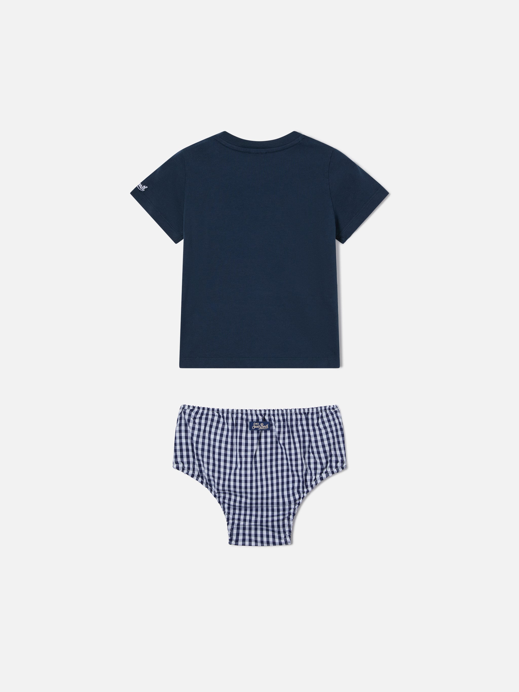 mc2-saint-barth-set-samy-neonato-t-shirt-copri-pannolino-vichy-blu-navy image 3