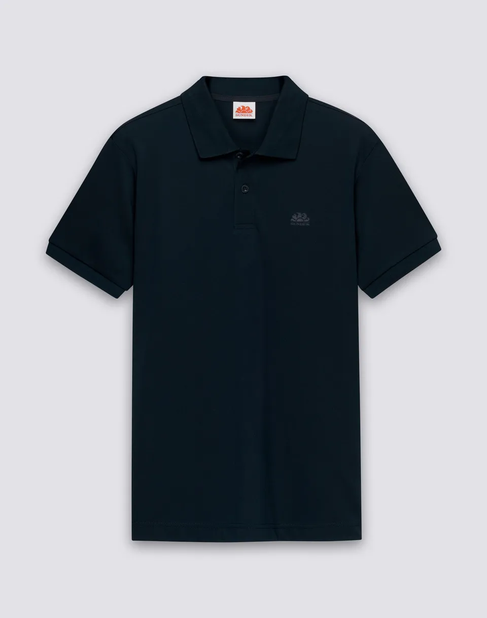 sundek-m822plpk200-polo-uomo-cotone-piquet-regular-con-colletto-rigato image 1