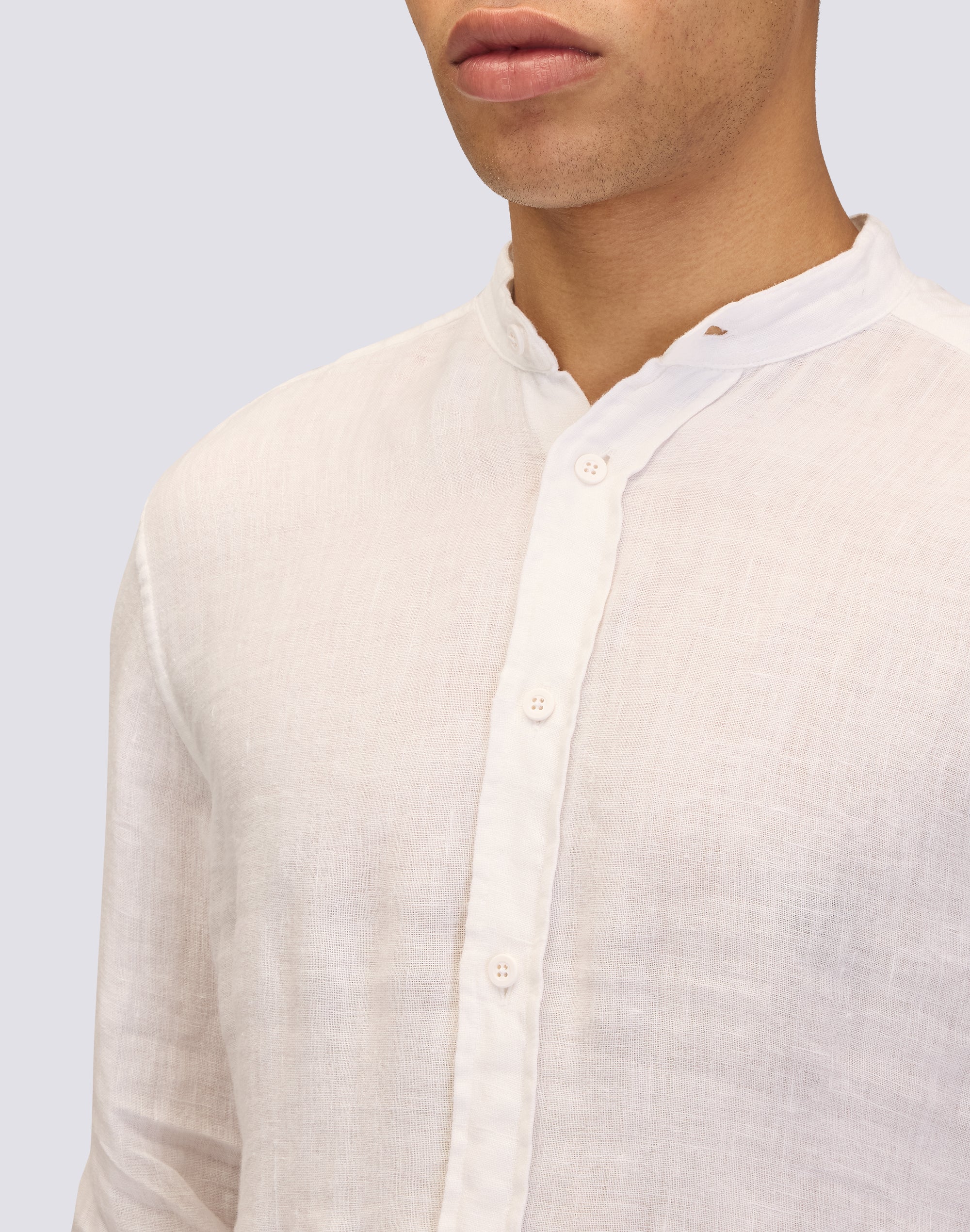sundek-goldenwave-camicia-uomo-in-lino-tinto-capo-con-collo-alla-coreana-2 image 3