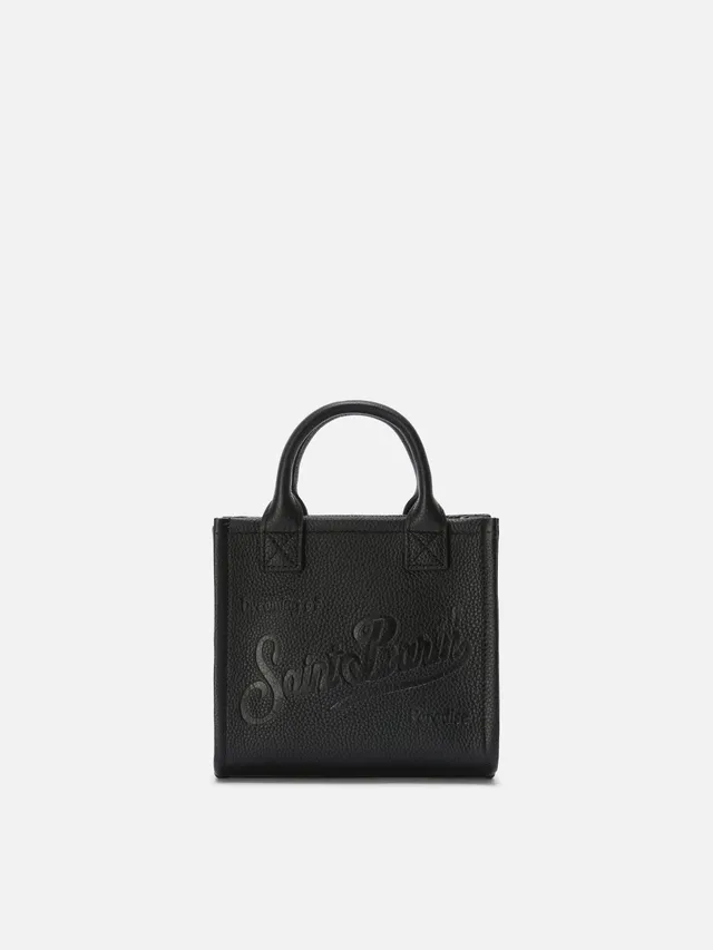 mc2-saint-barth-borsa-vanity-mini-in-pelle-martellata-nera-con-tracolla-removibi image 1