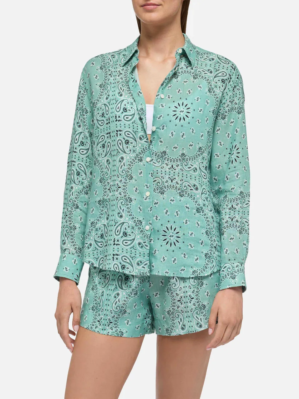 mc2-saint-barth-camicia-donna-meredith-in-lino-con-stampa-bandana image 1