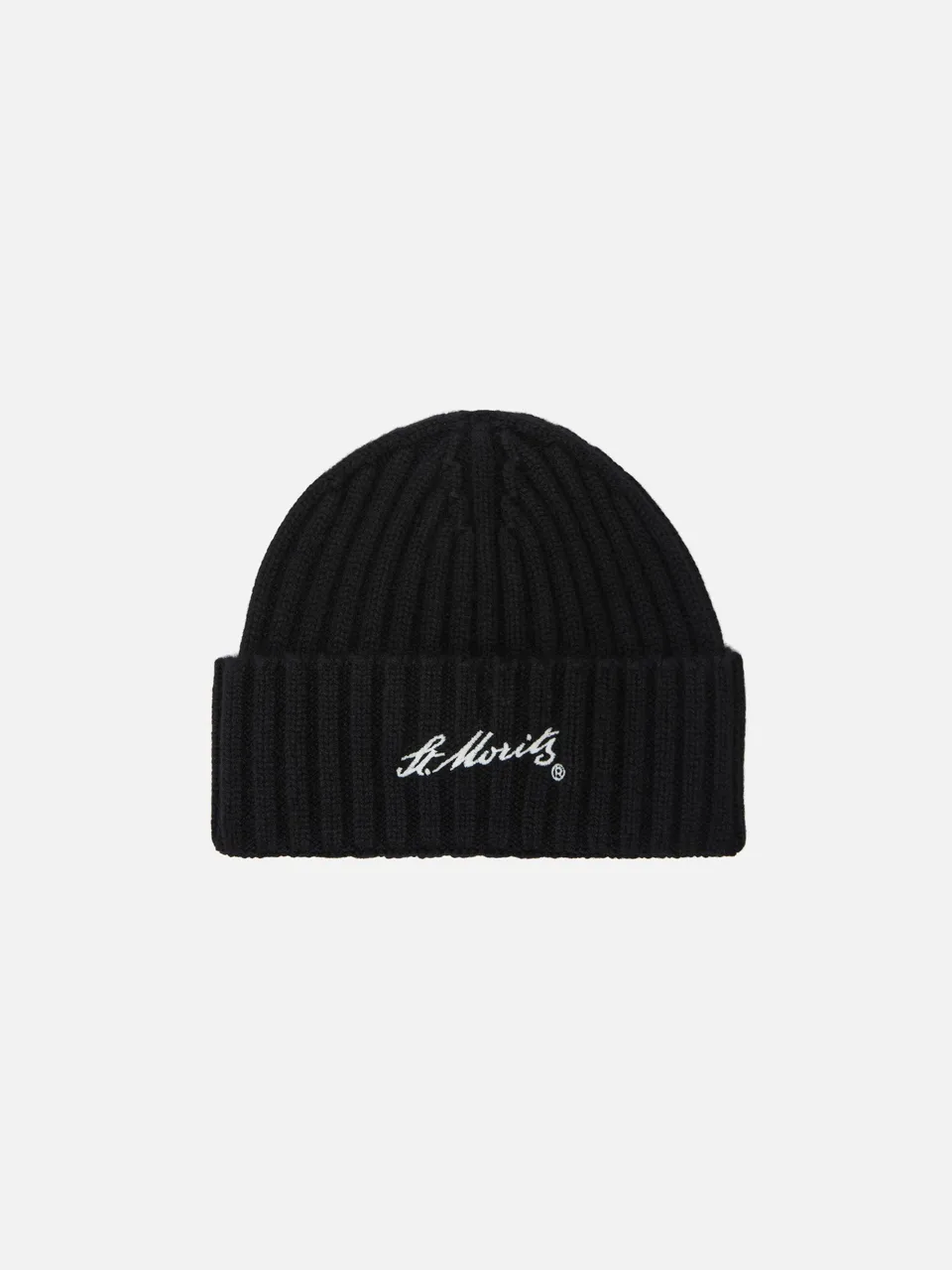 mc2-saint-barth-wengen-berretto-in-cashmere-nero-con-ricamo-st-moritz image 1