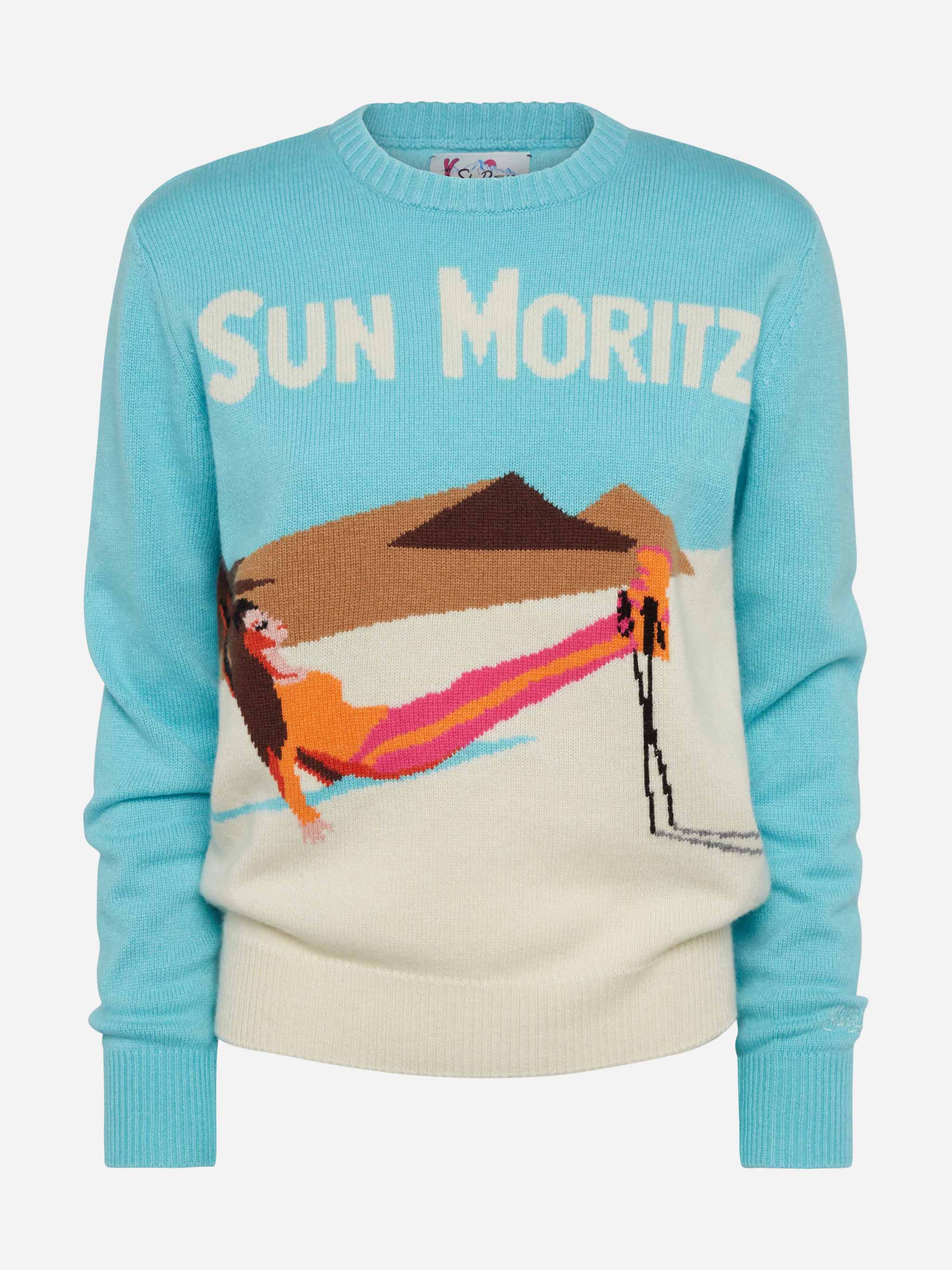 mc2-saint-barth-maglione-new-queen-azzurro-con-cartolina-sun-moritz-jacquard image 4