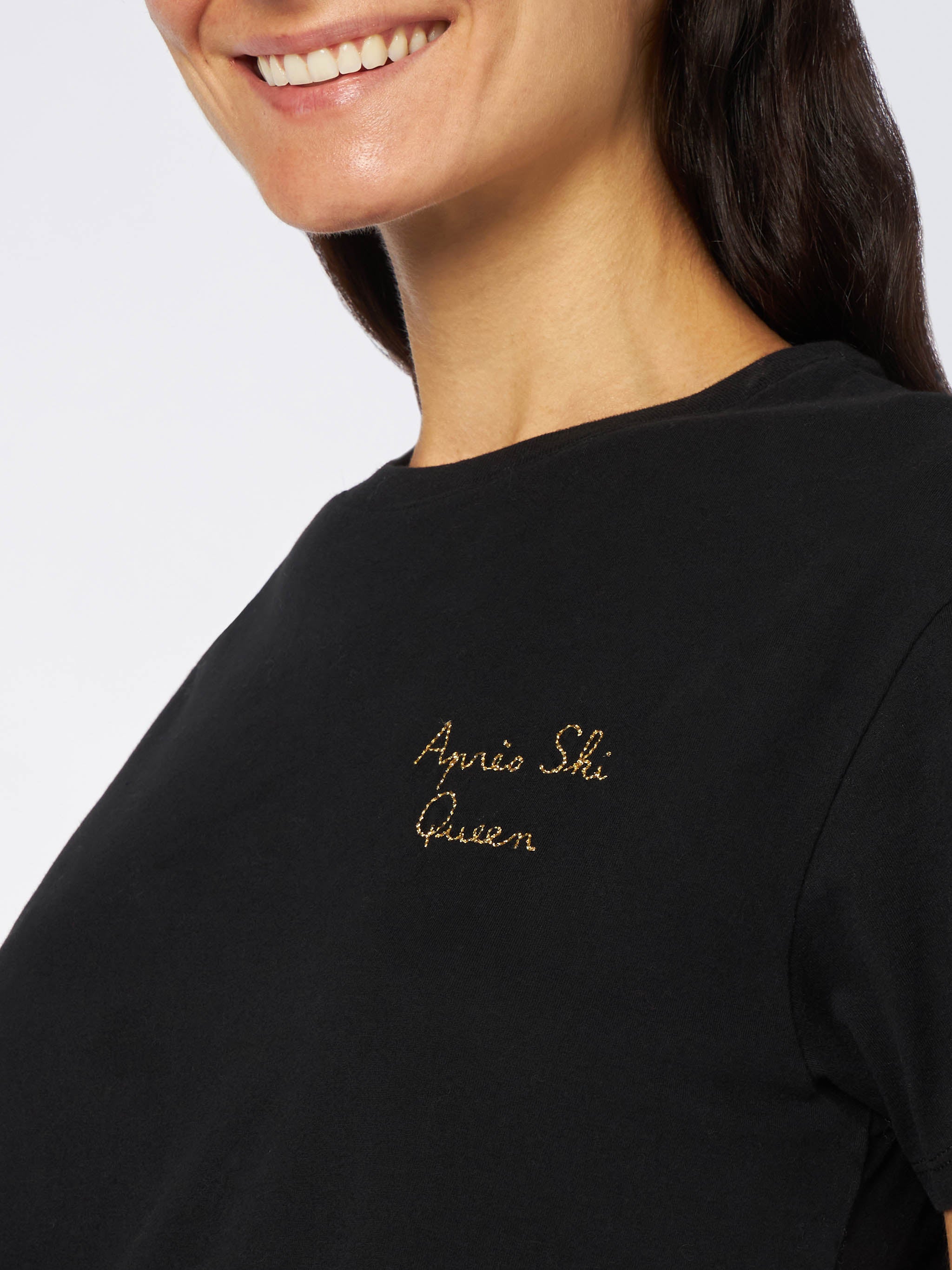 mc2-saint-barth-emilie-t-shirt-donna-cotone-nero-ricamo-apres-ski-queen image 1
