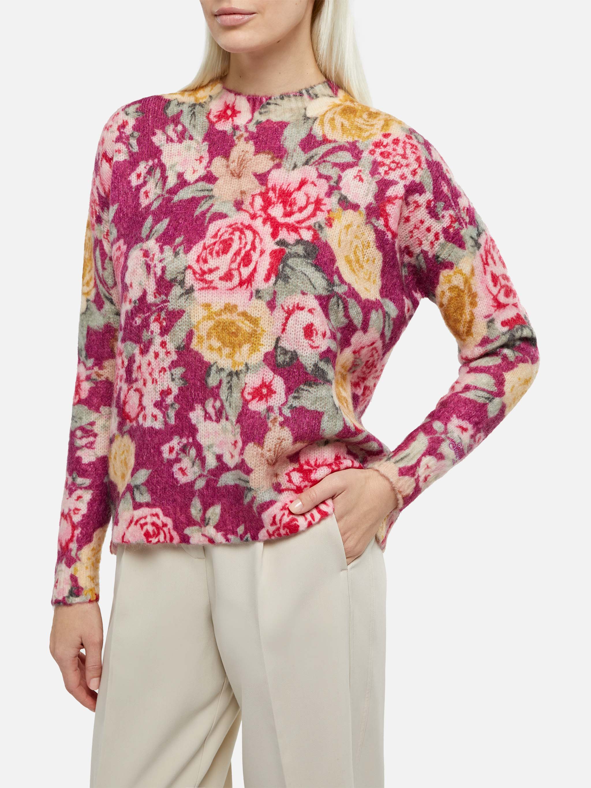 mc2-saint-barth-maglione-louise-donna-in-misto-cashmere-stampa-floreale image 1