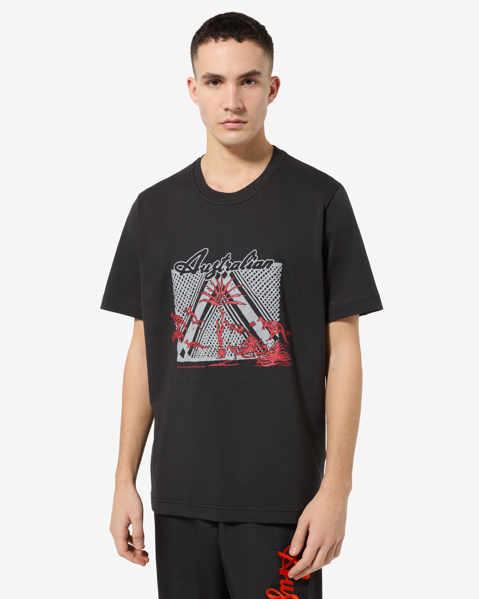australian-ethnic-t-shirt-t-shirt-cotone-nera-regular-fit image 1