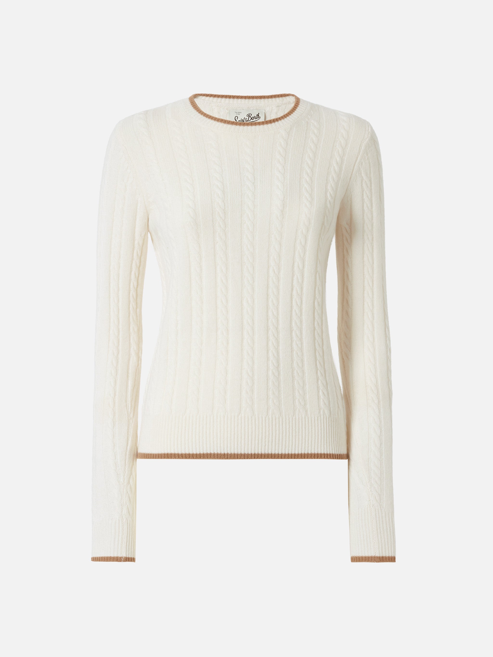 mc2-saint-barth-laroche-maglione-trecce-lana-donna-bianco image 6