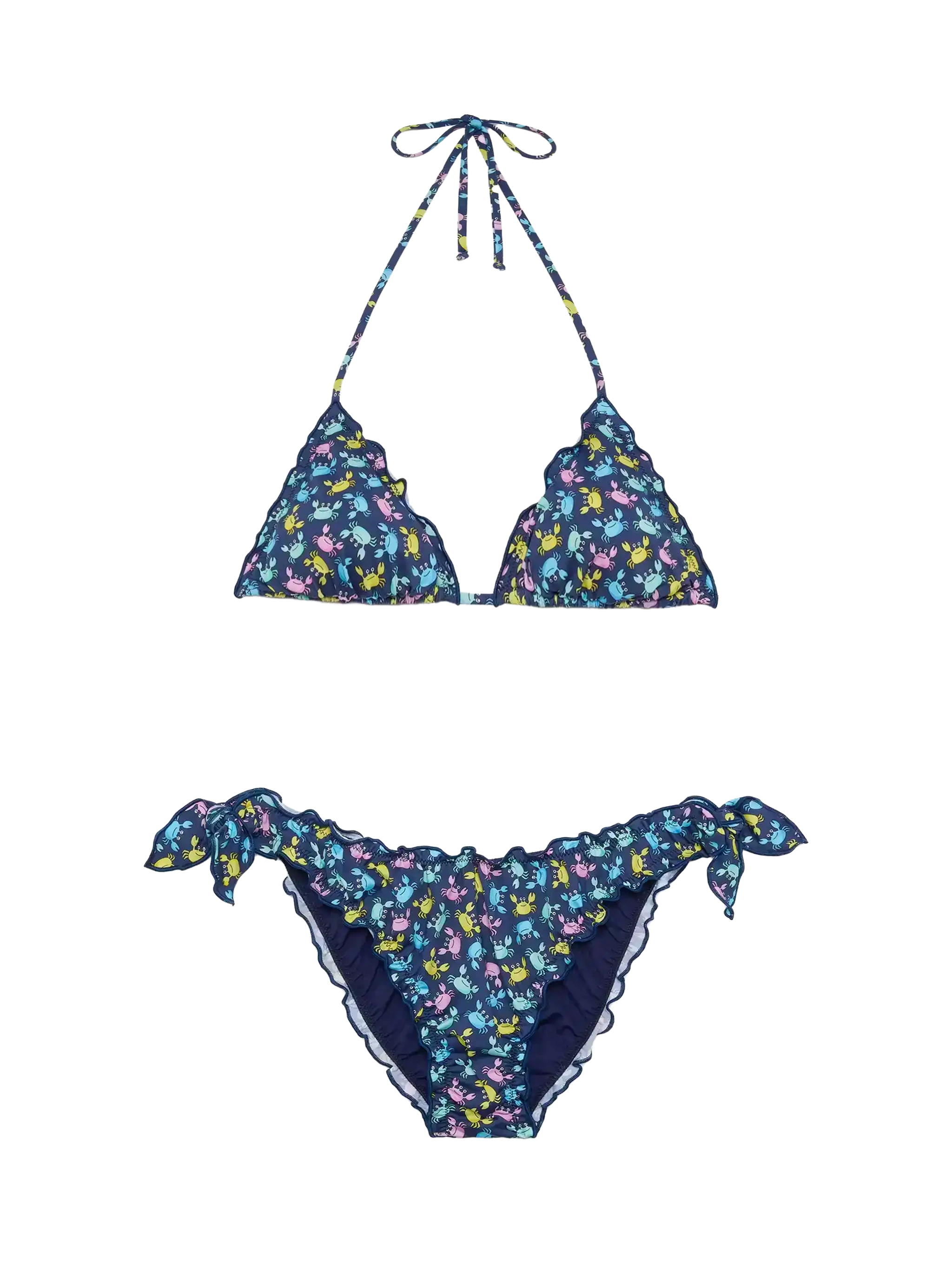 mc2-saint-barth-sarius-bikini-triangolo-classico-stampa-granchio-blu image 1