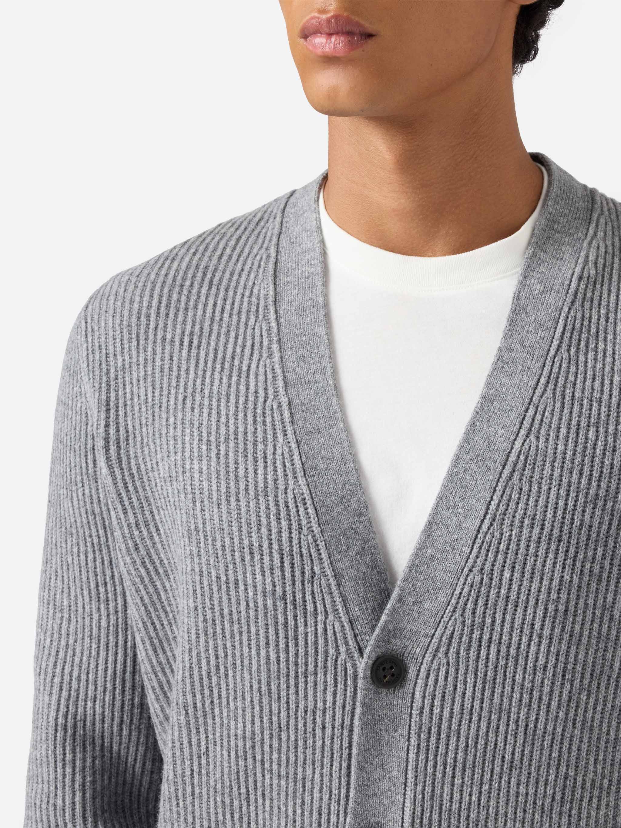 mc2-saint-barth-cardigan-herrison-in-pura-lana-merino-grigio-melange-a-coste-ing image 2