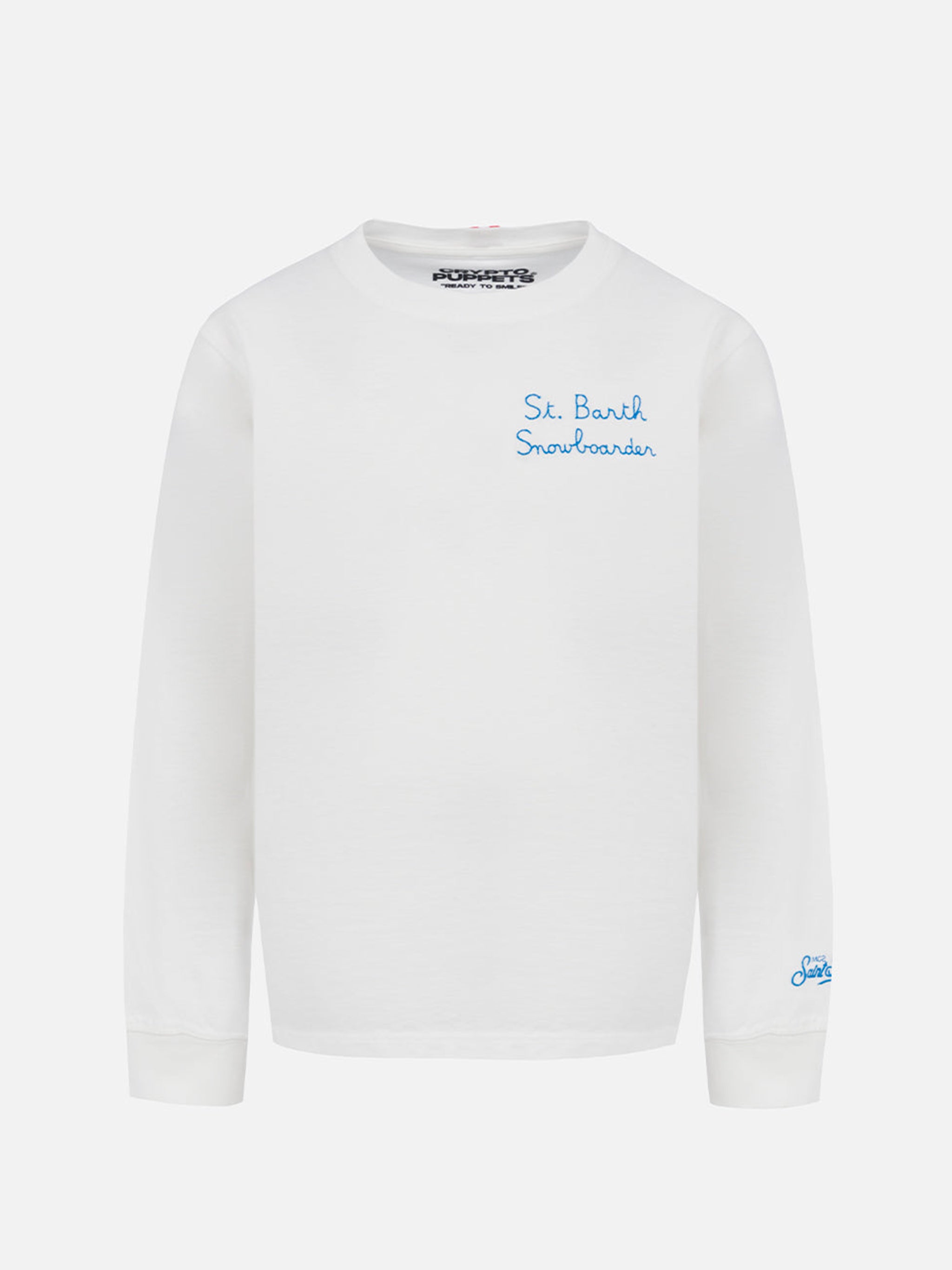 mc2-saint-barth-t-shirt-bambino-luton-in-cotone-pesante-bianca-crypto-puppets image 1