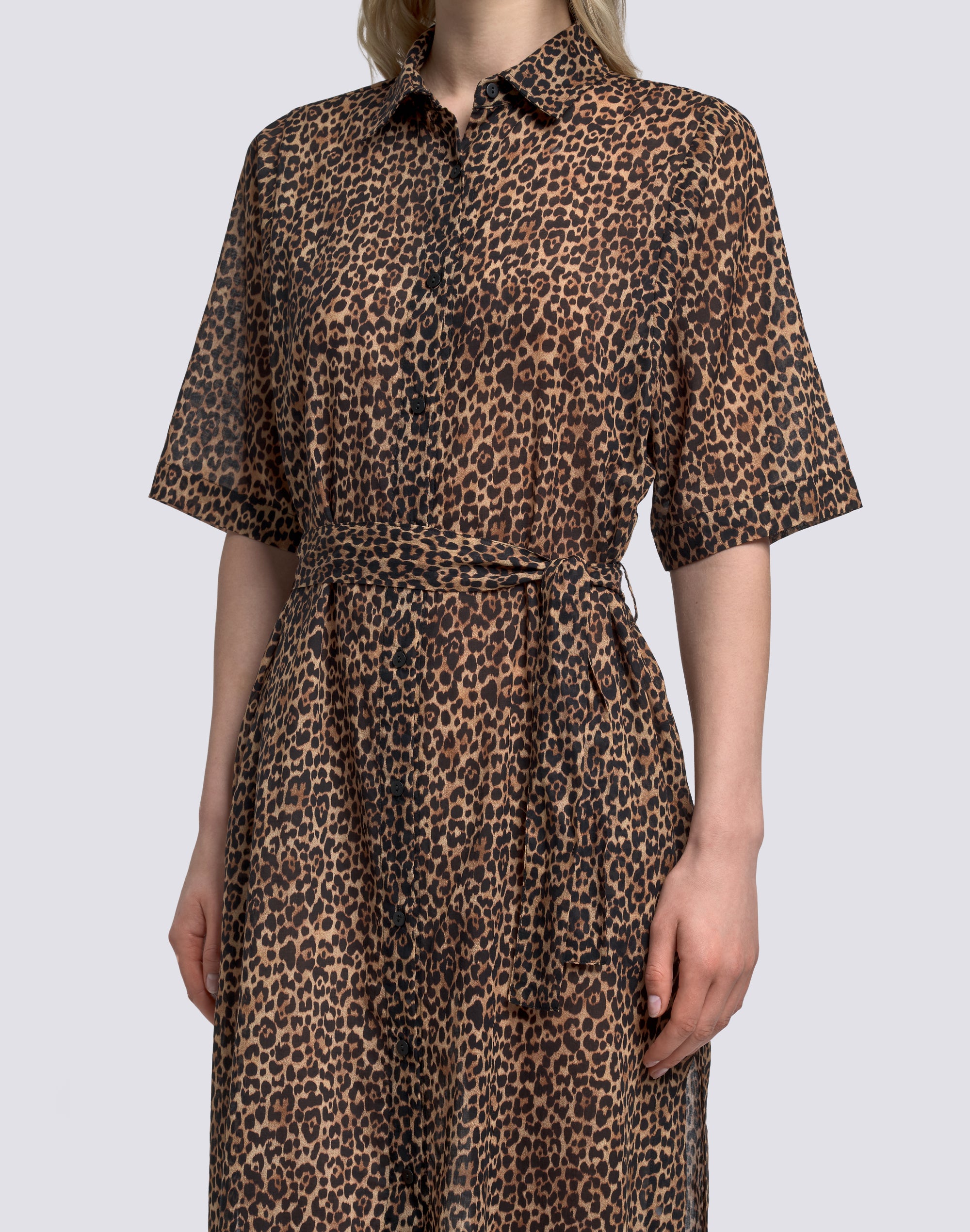 sundek-abito-chemisier-donna-lungo-animalier-con-cintura-removibile image 3