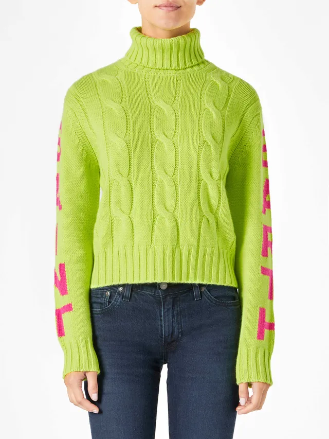 maglia-a-collo-alto-mc2-saint-barth-adler-in-misto-lana-giallo-fluo image 1