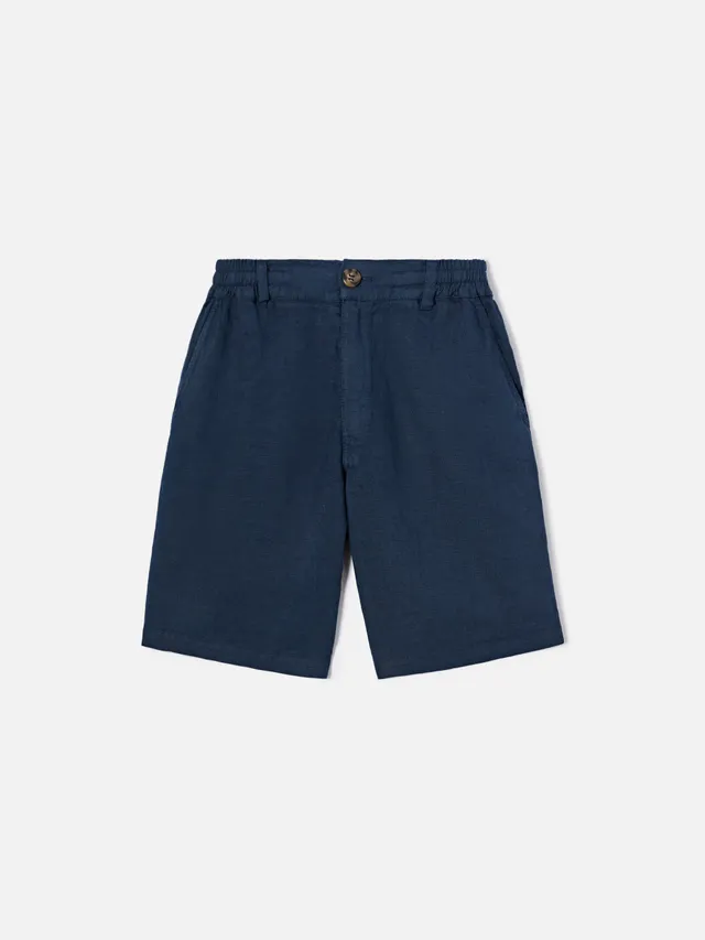 mc2-saint-barth-ischia-jr-shorts-bambino-lino-blu-navy image 1