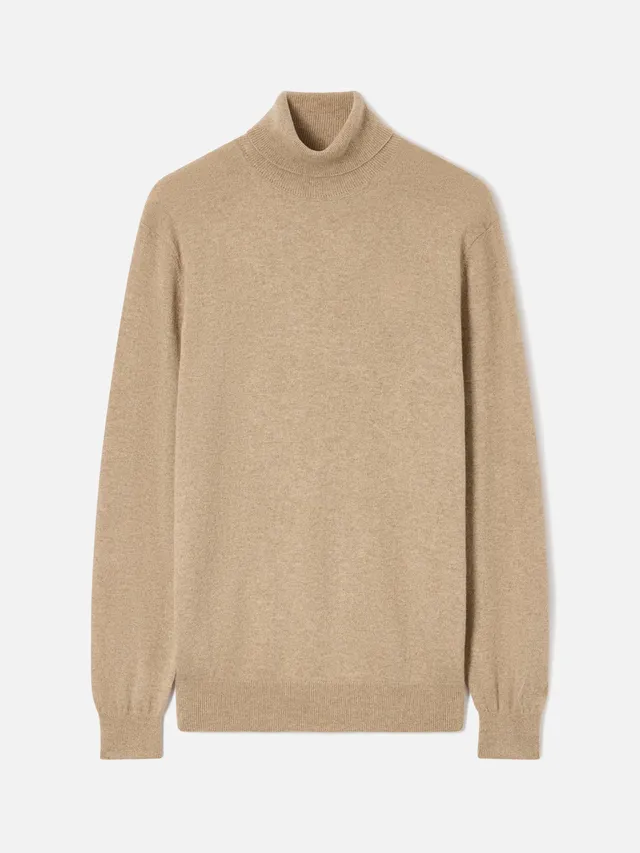 mc2-saint-barth-maglione-bond-collo-alto-in-cashmere-cammello-uomo image 1