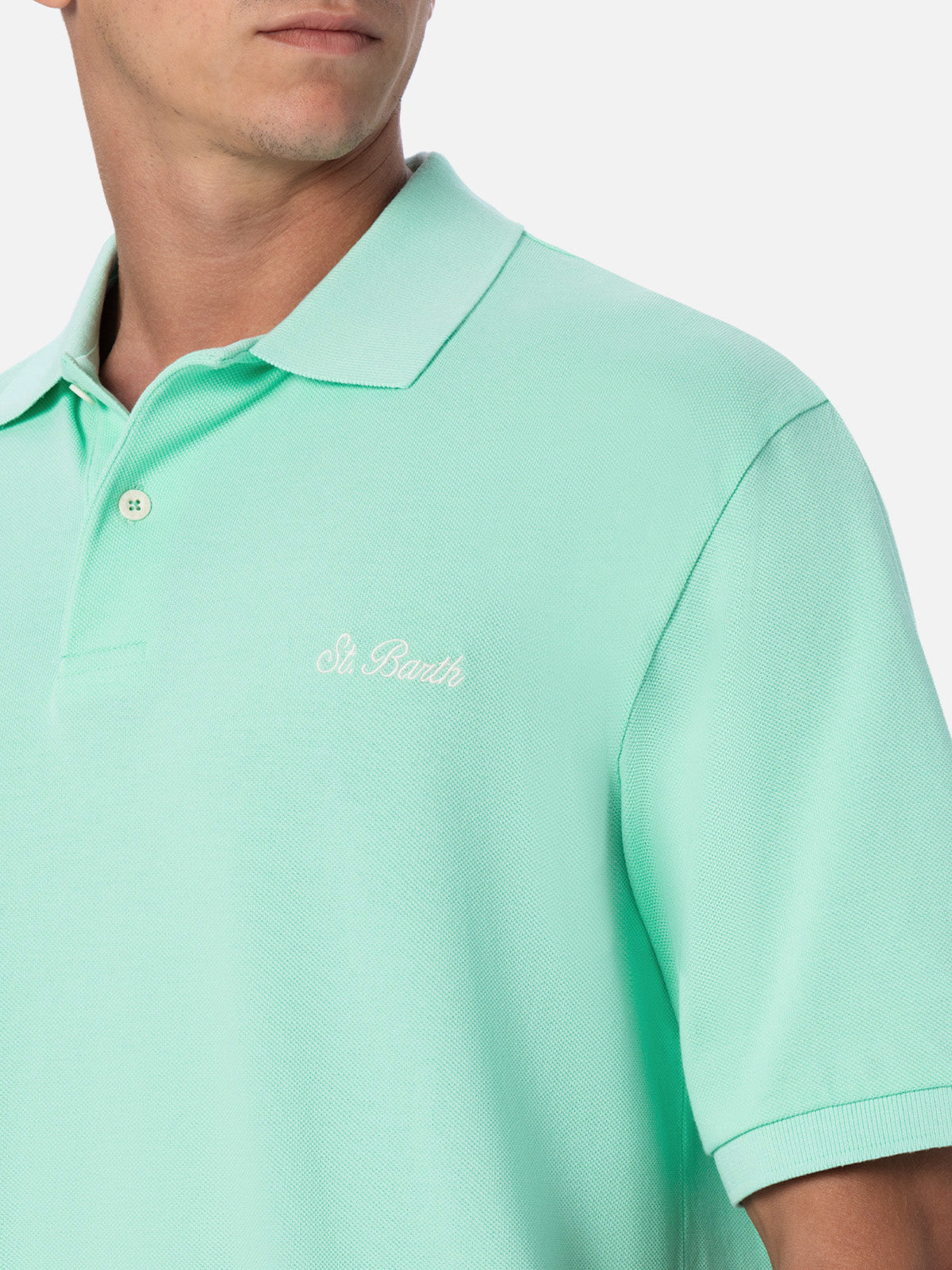 mc2-saint-barth-polo-beverly-hills-uomo-in-cotone-piquet-verde-acqua image 2