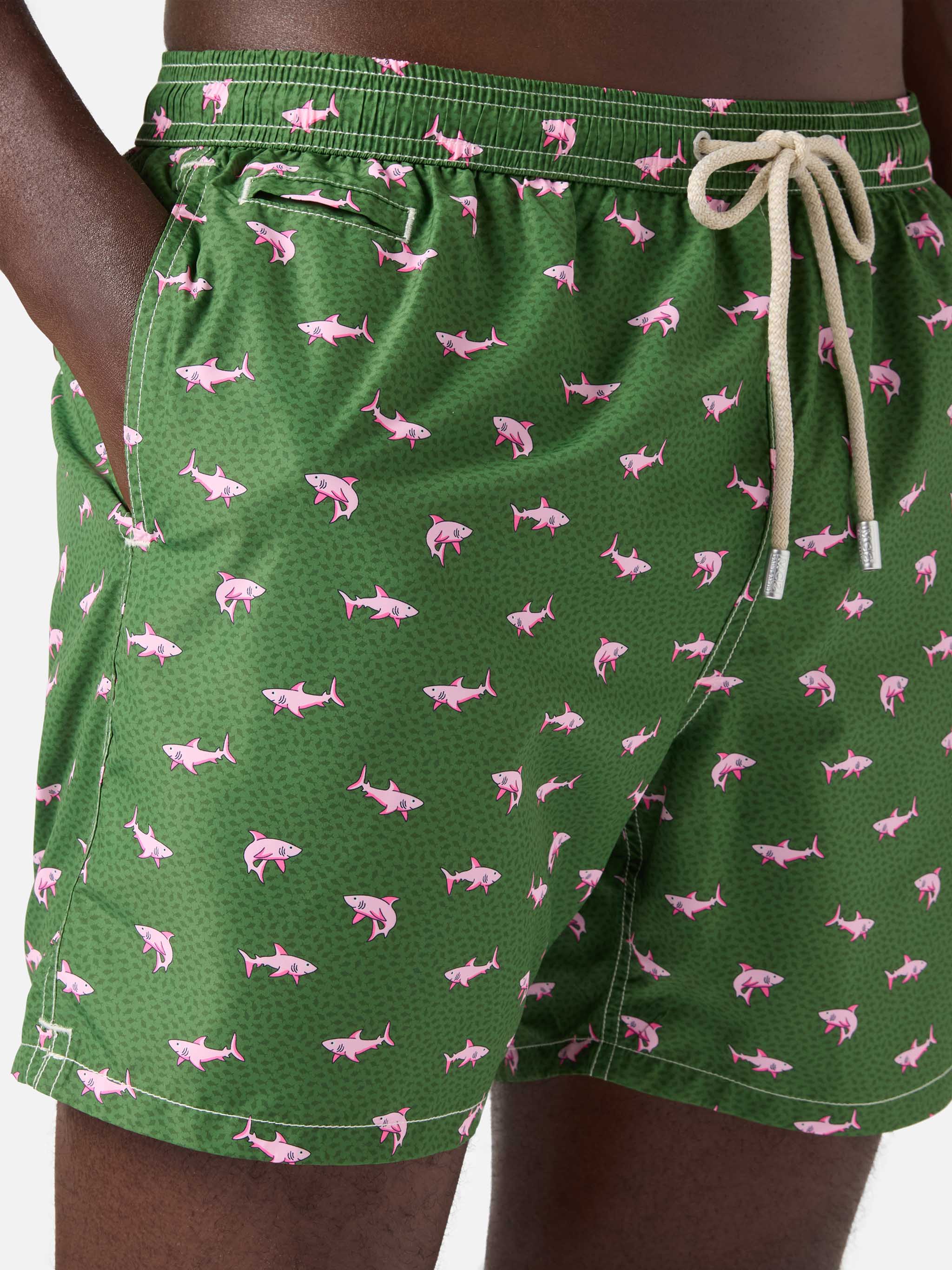 costume-mare-mc2-saint-barth-lighting-micro-verde-con-stampa-squali-rosa-a-contr image 4