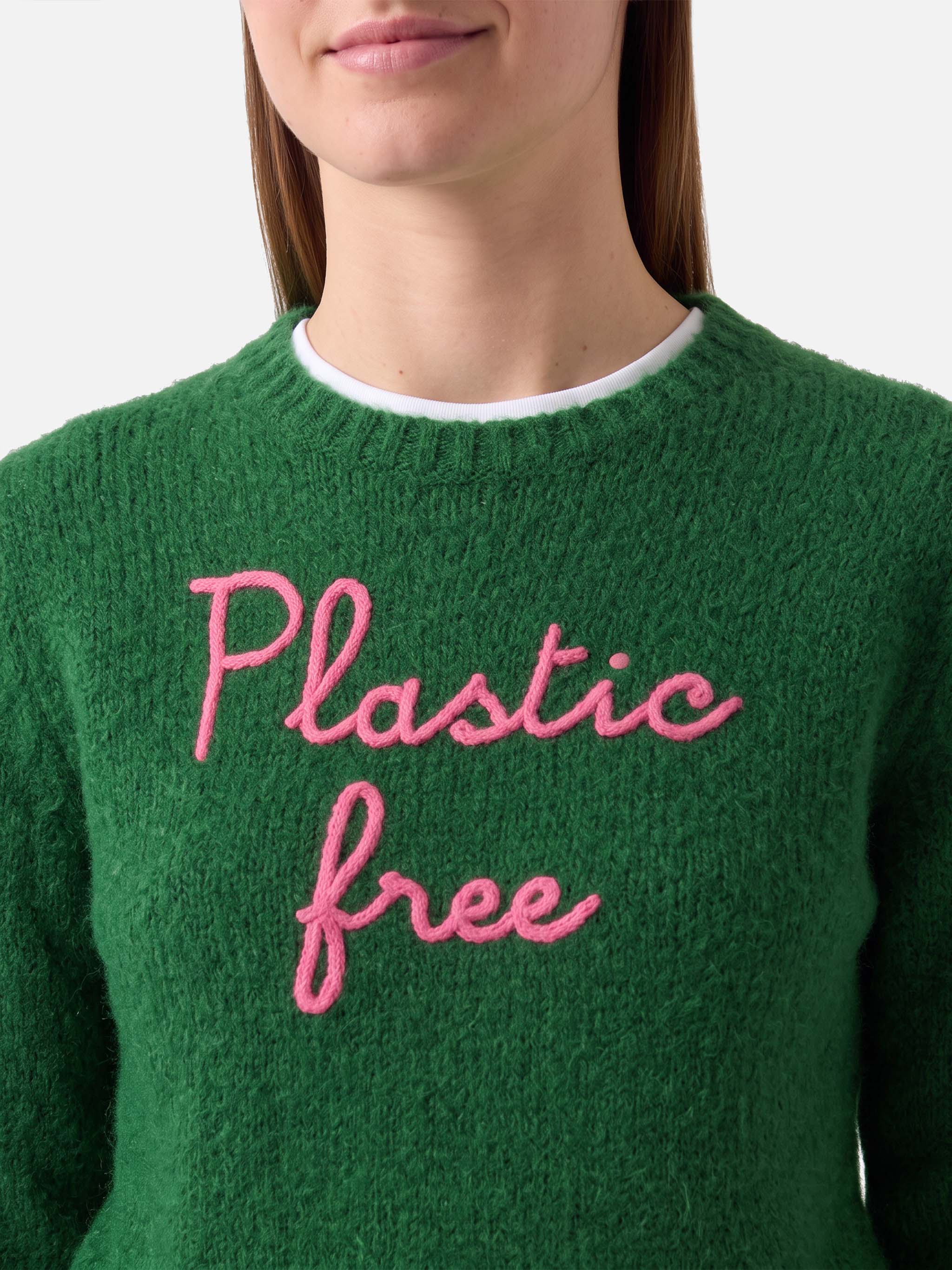 maglione-mc2-saint-barth-new-queen-crop-con-ricamo-plastic-free-verde image 2