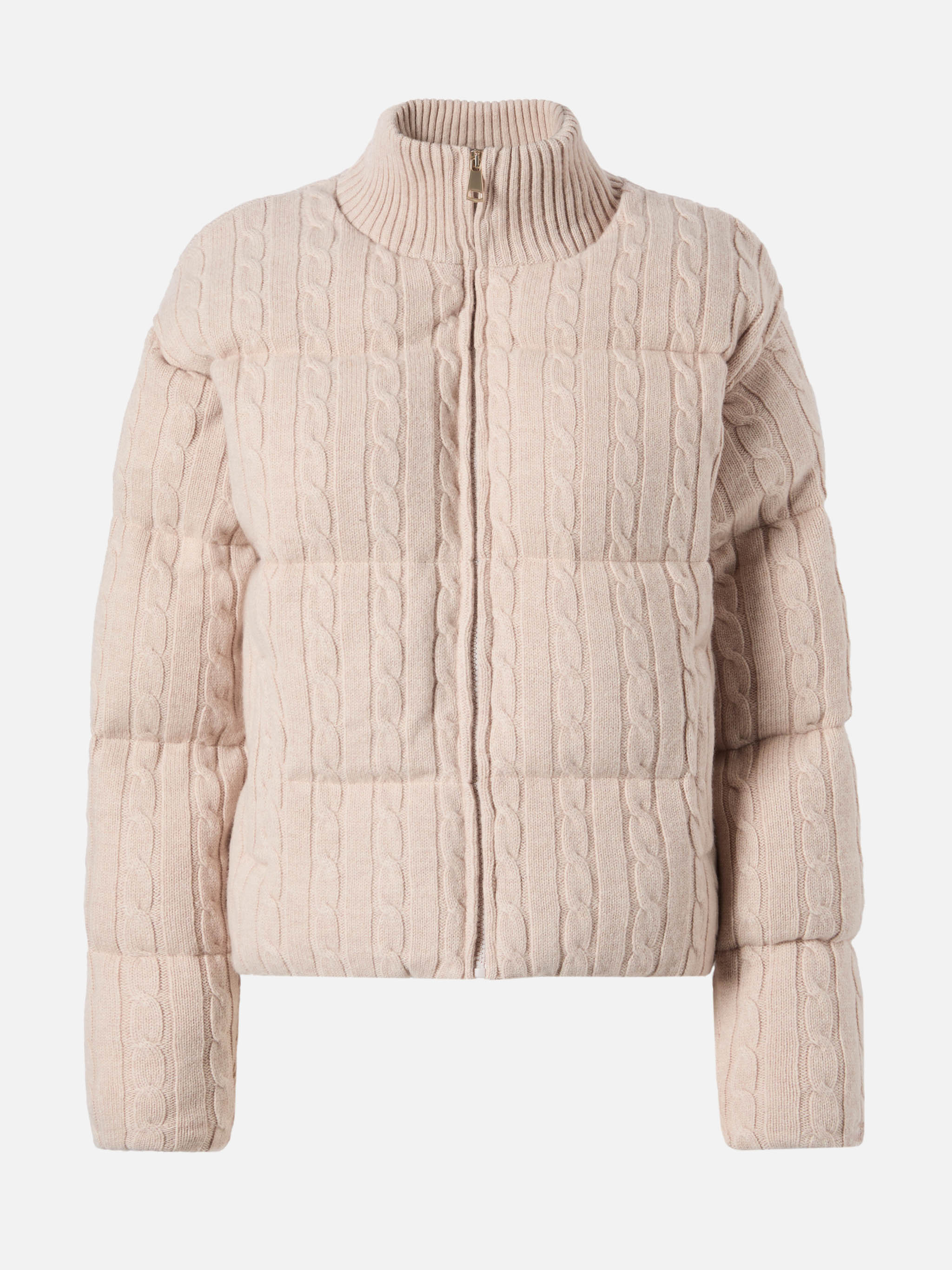 mc2-saint-barth-giacca-mya-donna-maglia-lana-a-trecce-imbottita-marrone image 6