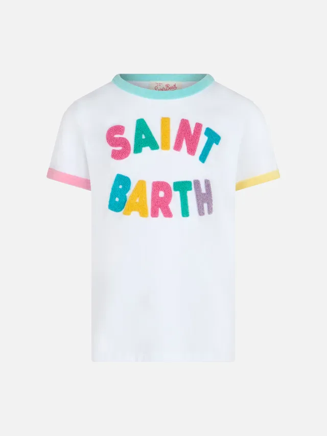 mc2-saint-barth-t-shirt-elly-bambina-jersey-cotone-bianca-patch-spugna image 1