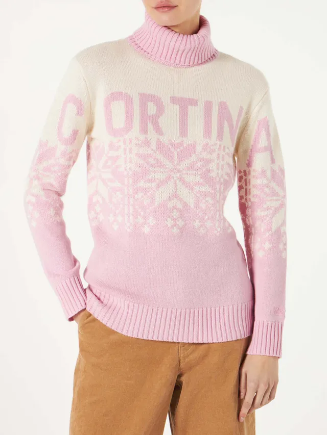 mc2-saint-barth-new-hut-maglione-dolcevita-donna-nordica-rosa-cortina image 1