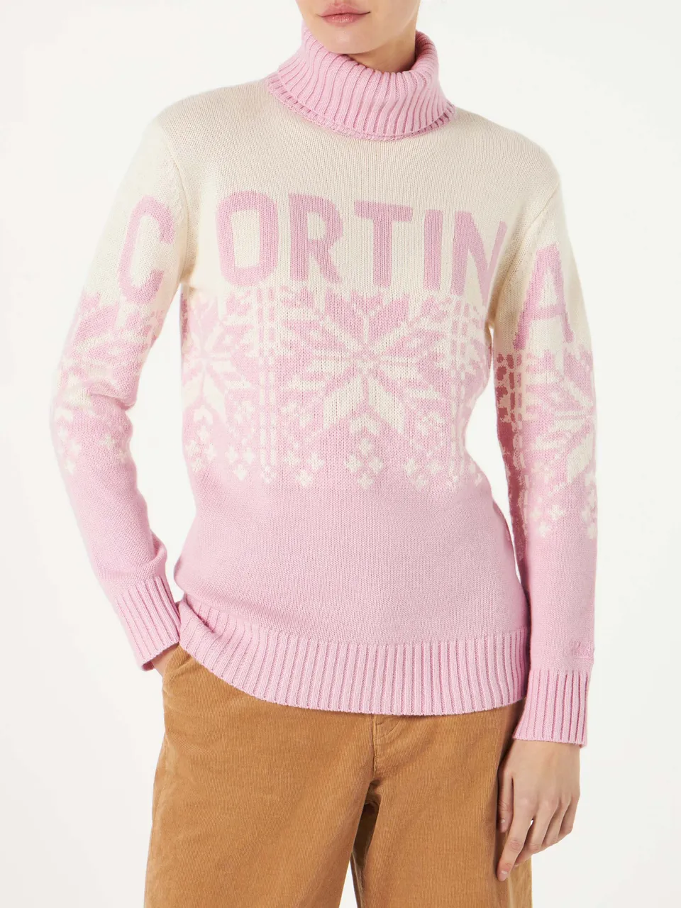 mc2-saint-barth-new-hut-maglione-dolcevita-donna-nordica-rosa-cortina image 1