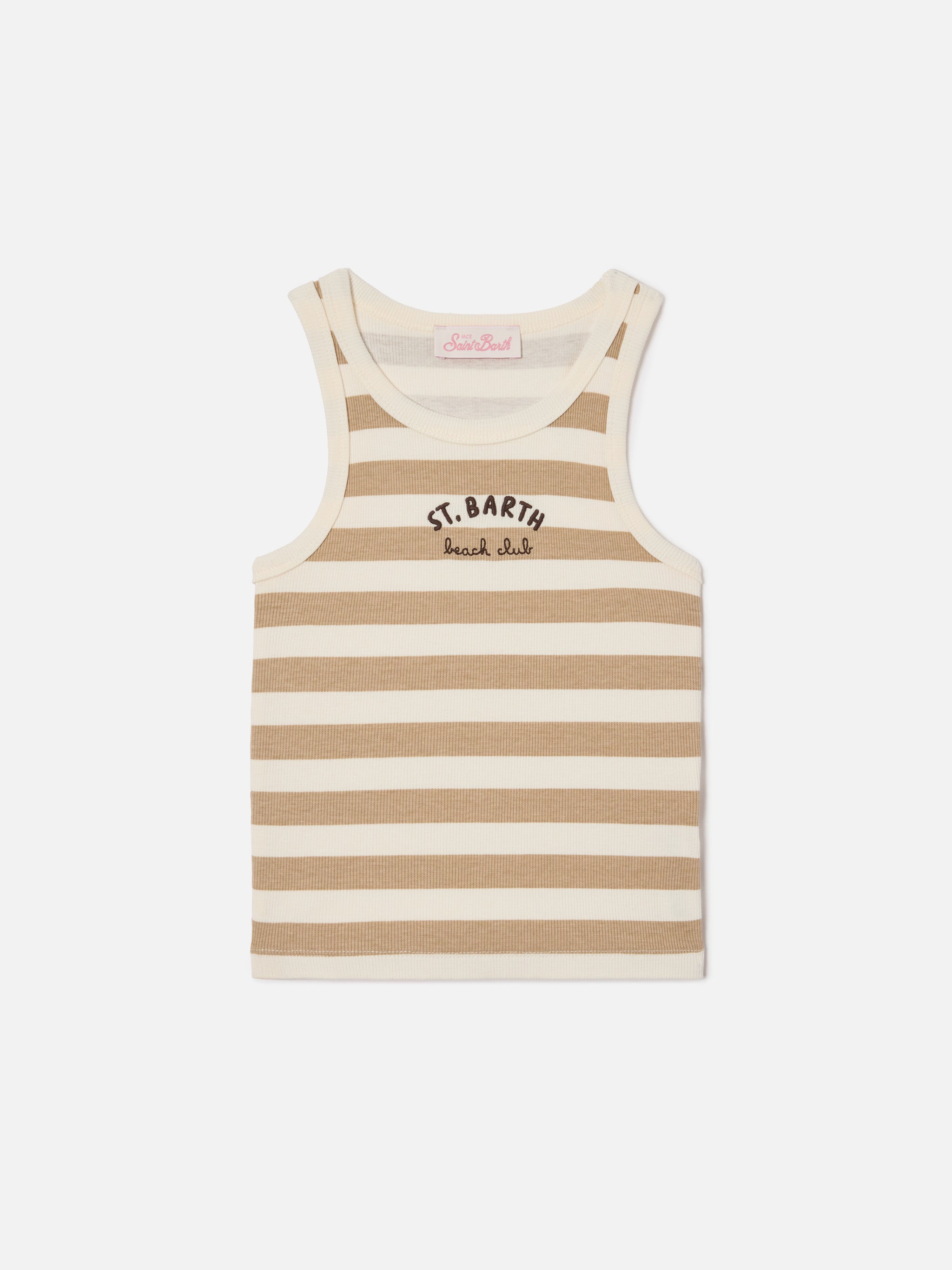 mc2-saint-barth-top-blue-jr-bambina-rigato-beige-bianco image 1