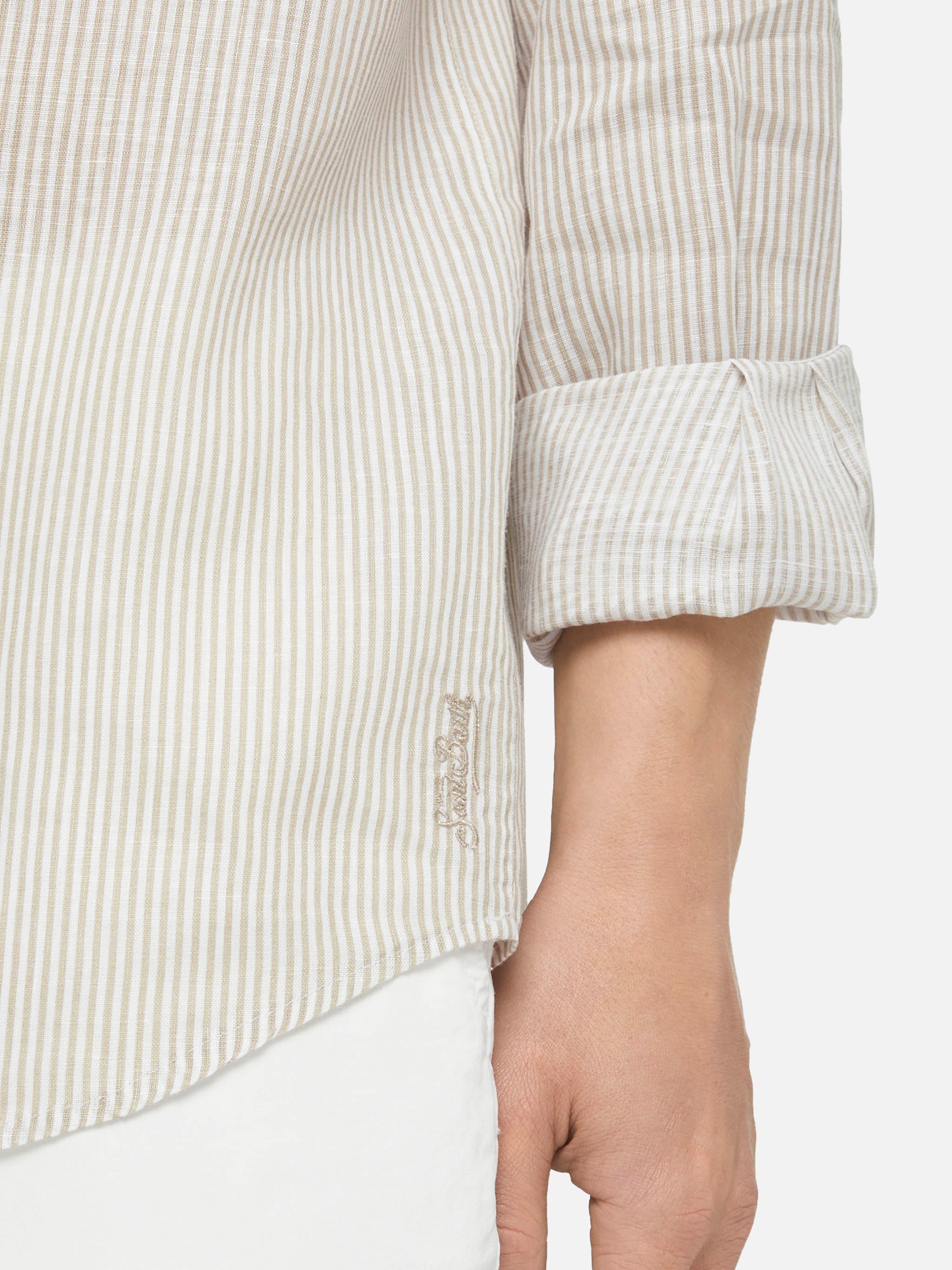 mc2-saint-barth-camicia-pamplona-uomo-in-lino-beige-a-righe image 2