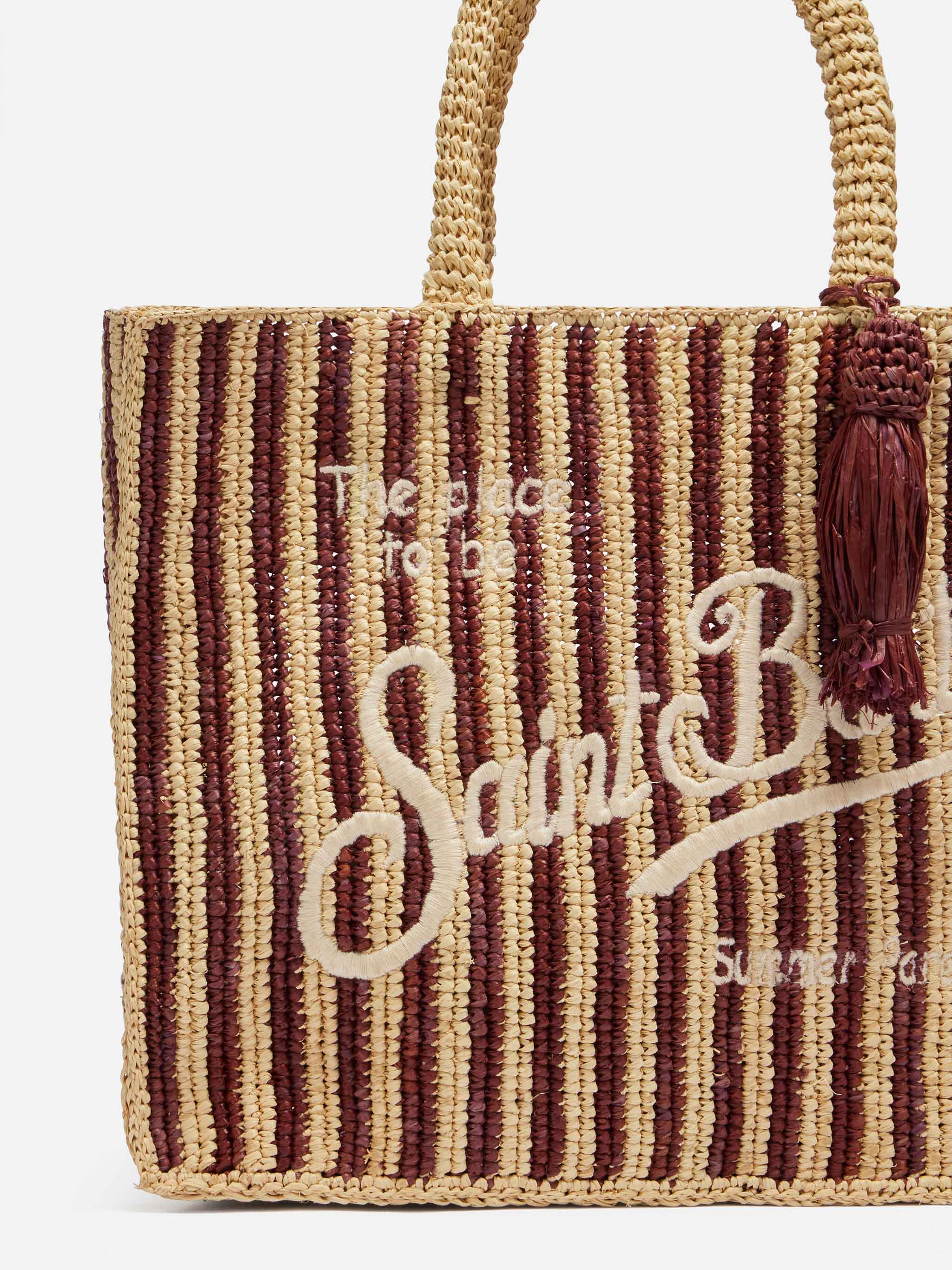 mc2-saint-barth-colette-borsa-in-raffia-a-righe-beige-e-marrone image 5