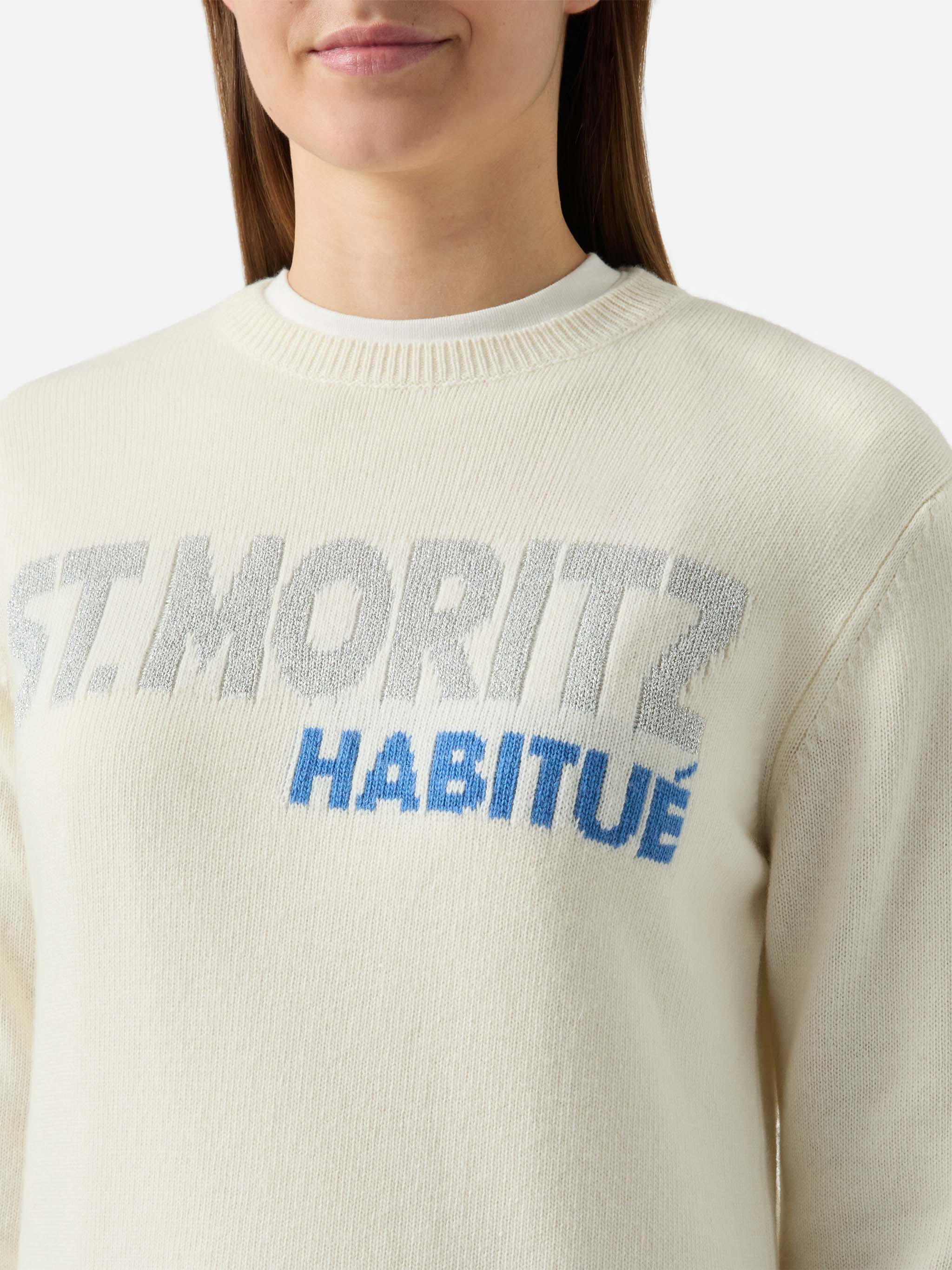 mc2-saint-barth-new-queen-girocollo-donna-in-misto-cashmere-st-moritz-lurex image 2