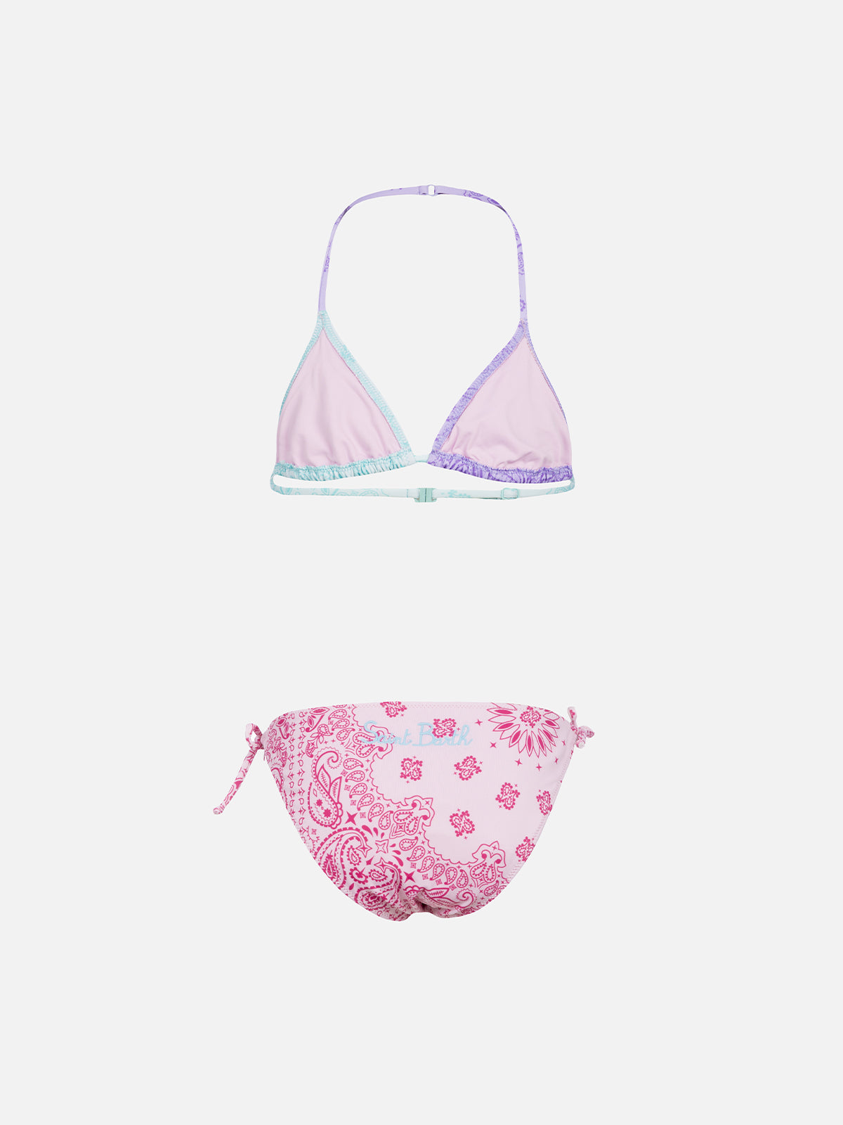 mc2-saint-barth-bikini-bambina-holly-triangolo-stampa-bandana-color-block image 2
