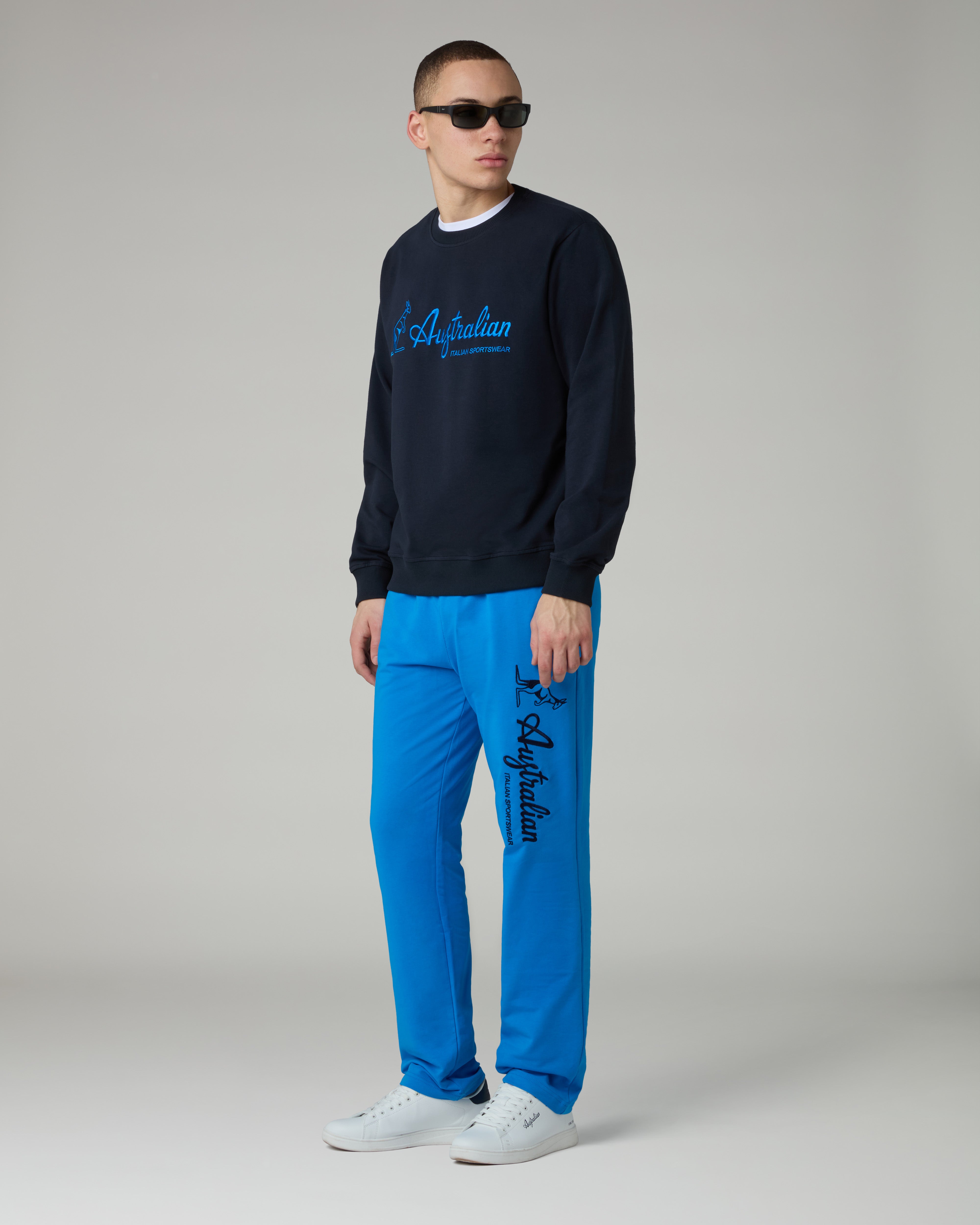 australian-statement-logo-track-pant-pantalone-in-felpa-blu-capri image 2