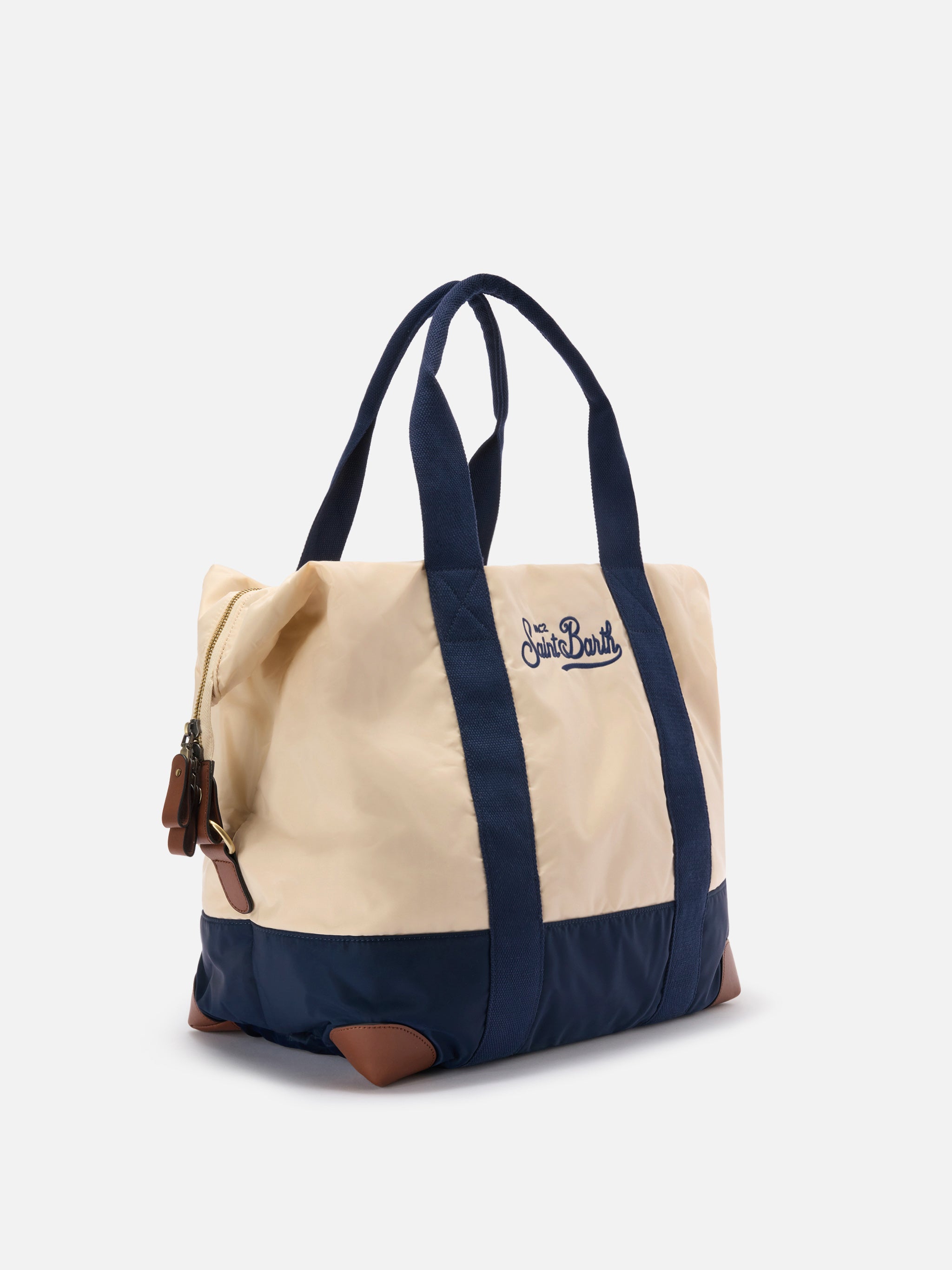 mc2-saint-barth-travel-bag-borsone-in-nylon-panna-e-blu-con-logo-ricamato image 3