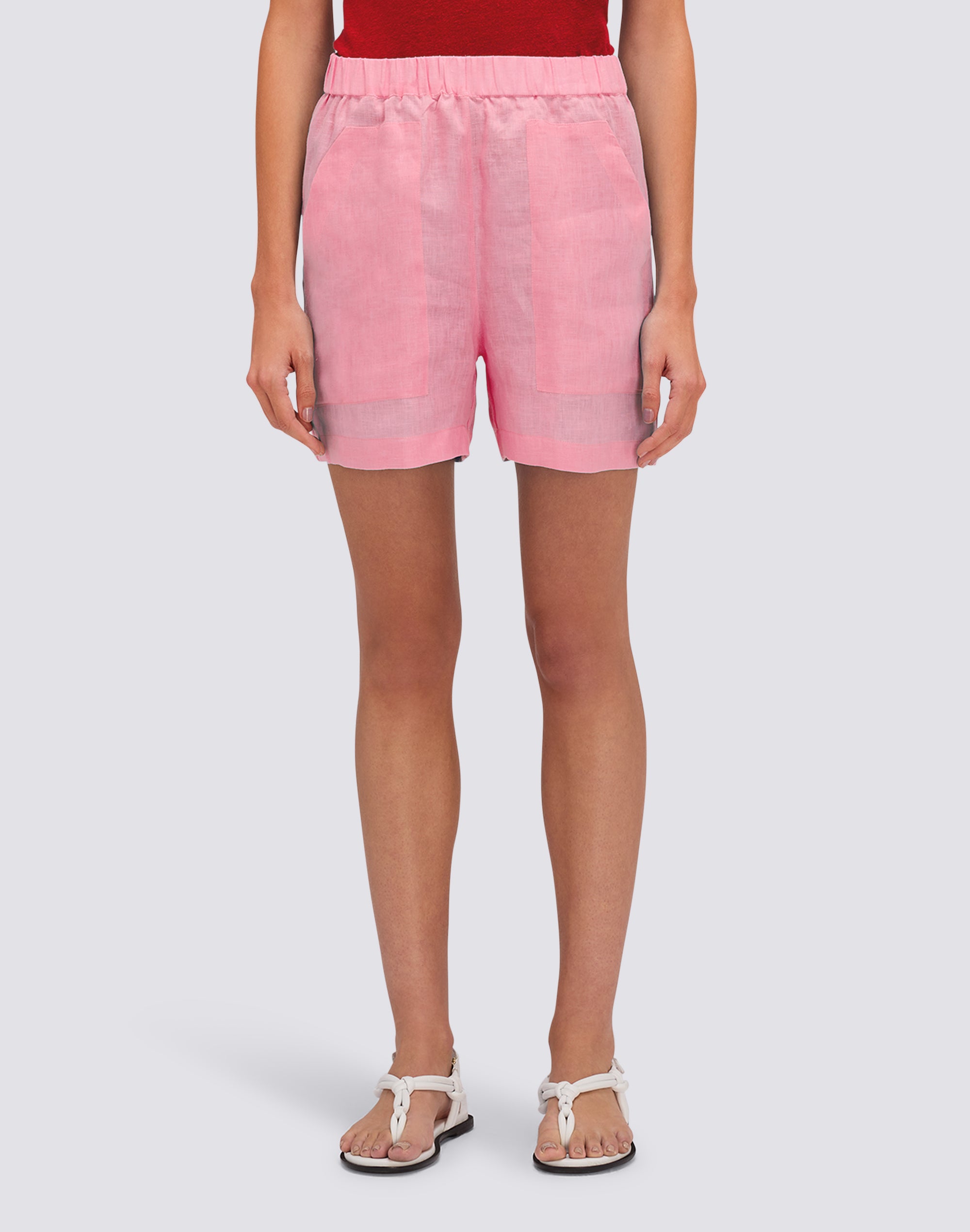 sundek-shorts-donna-in-lino-con-tasche-fatigue image 1
