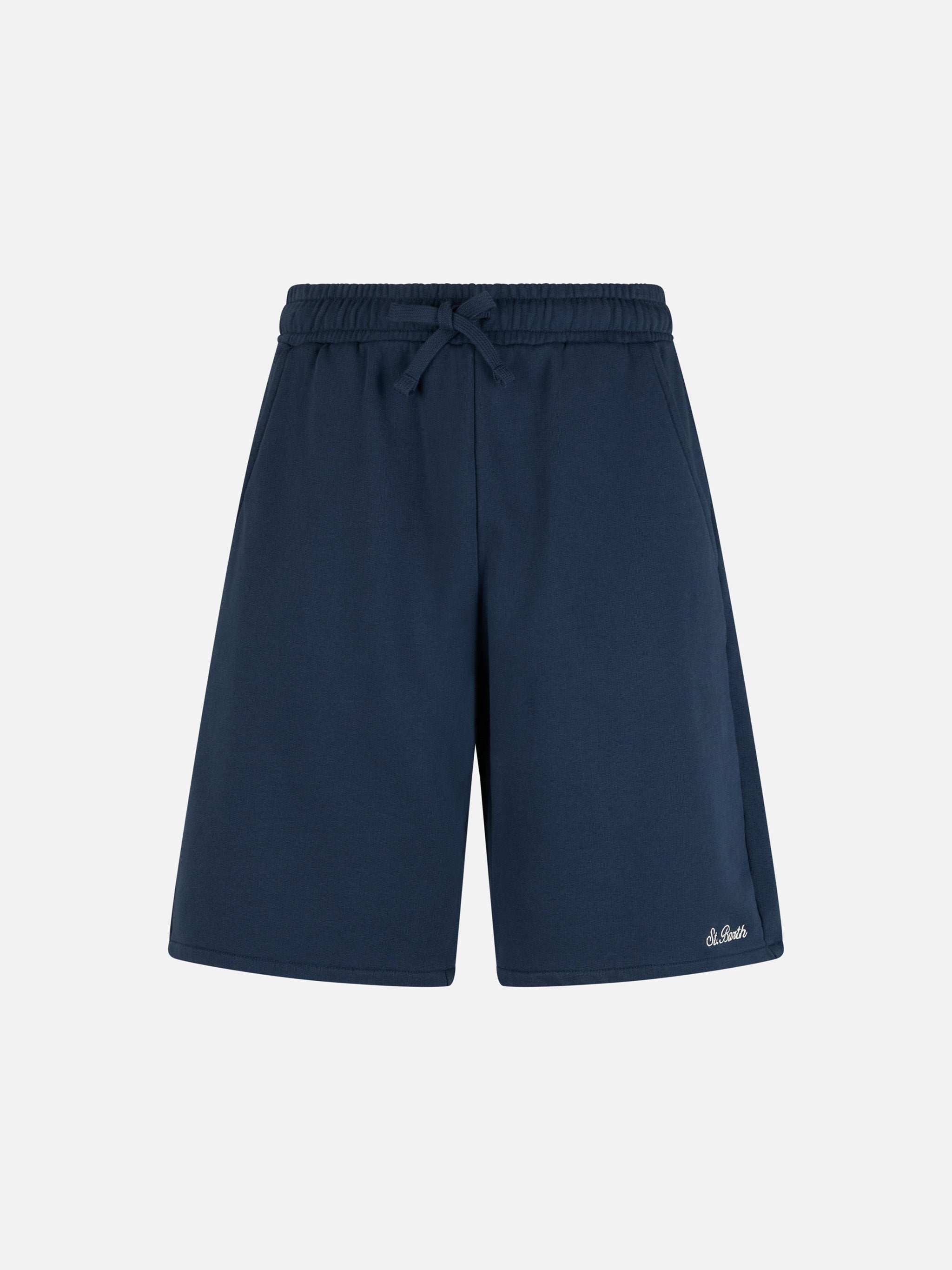 mc2-saint-barth-bermuda-uomo-randle-in-cotone-blu-navy-tinta-unita image 4
