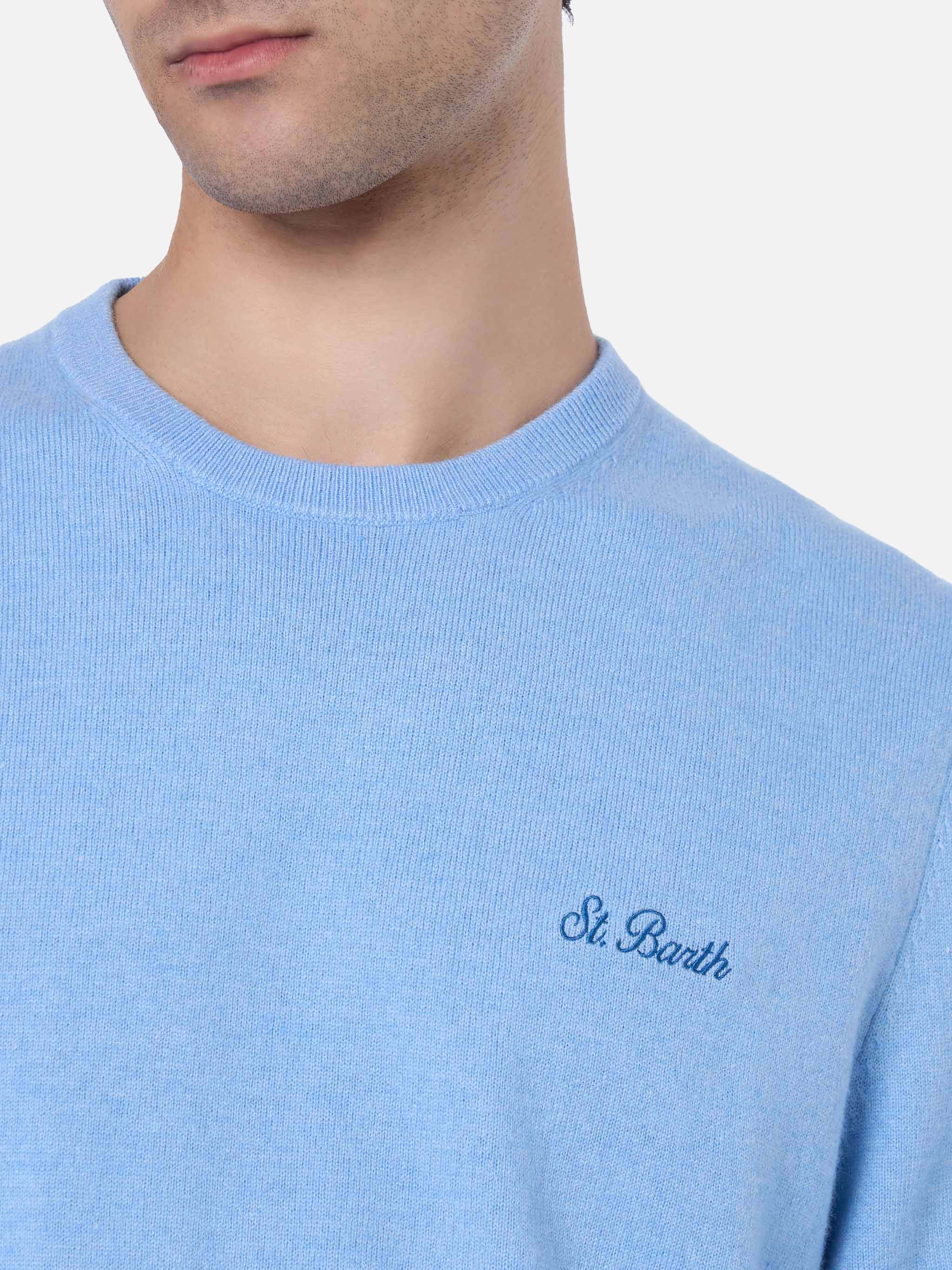 maglione-girocollo-uomo-mc2-saint-barth-regent-in-misto-cashmere-azzurro image 2