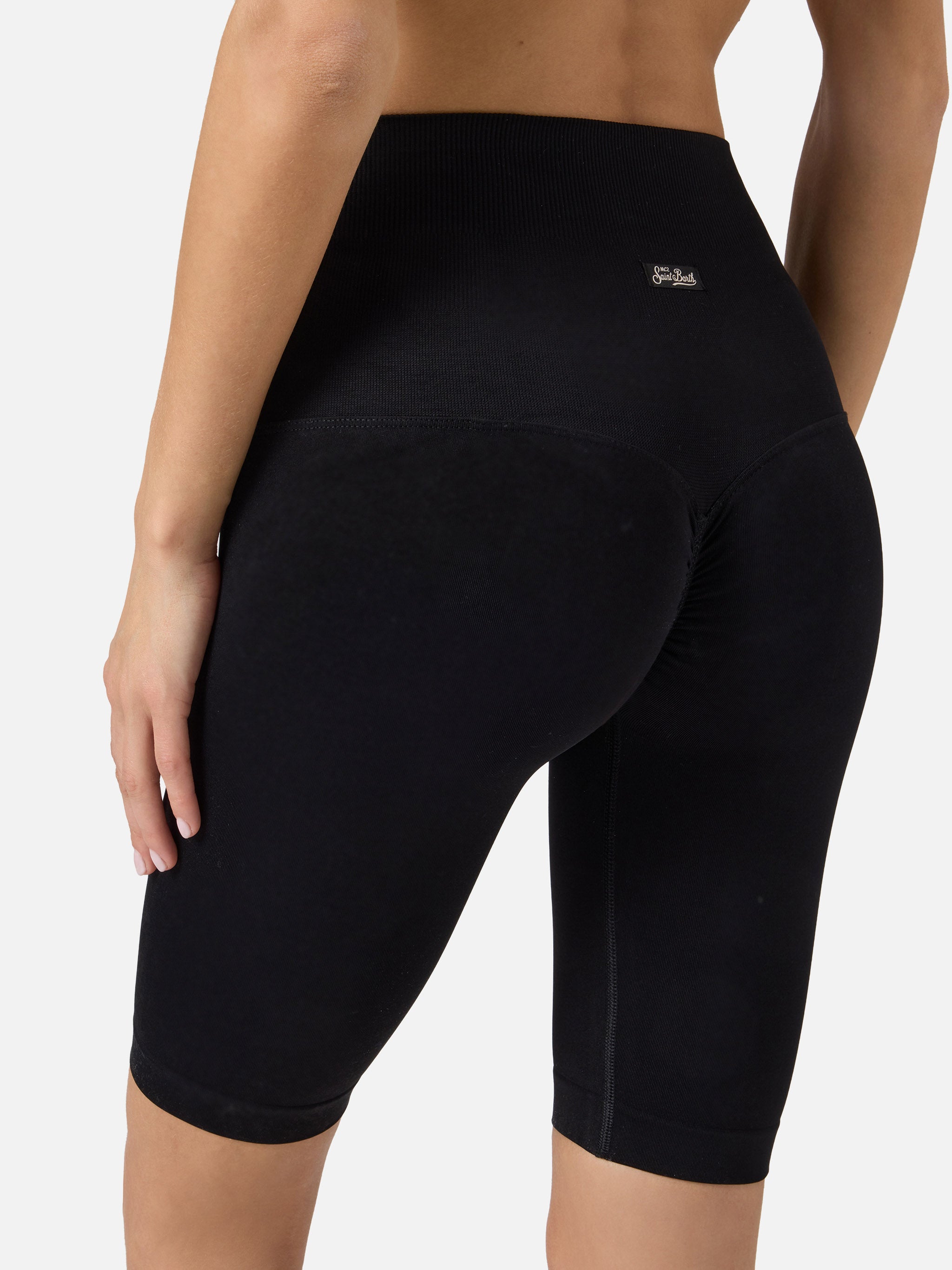 mc2-saint-barth-leggings-corti-vega-donna-in-tessuto-tecnico-nero image 4