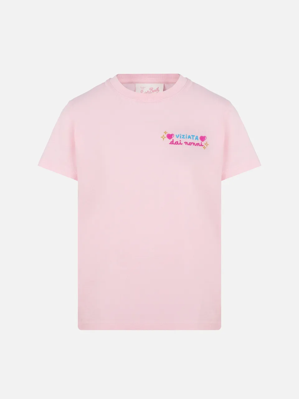 mc2-saint-barth-elly-t-shirt-bambina-rosa-vado-dai-nonni image 1