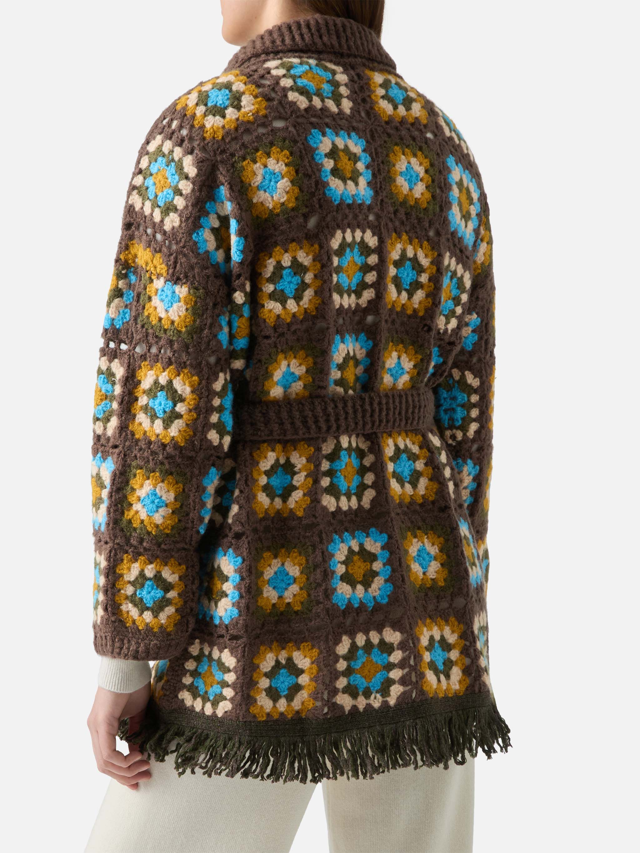 mc2-saint-barth-cristabel-cardigan-donna-crochet-con-cintura-verde-giallo image 3