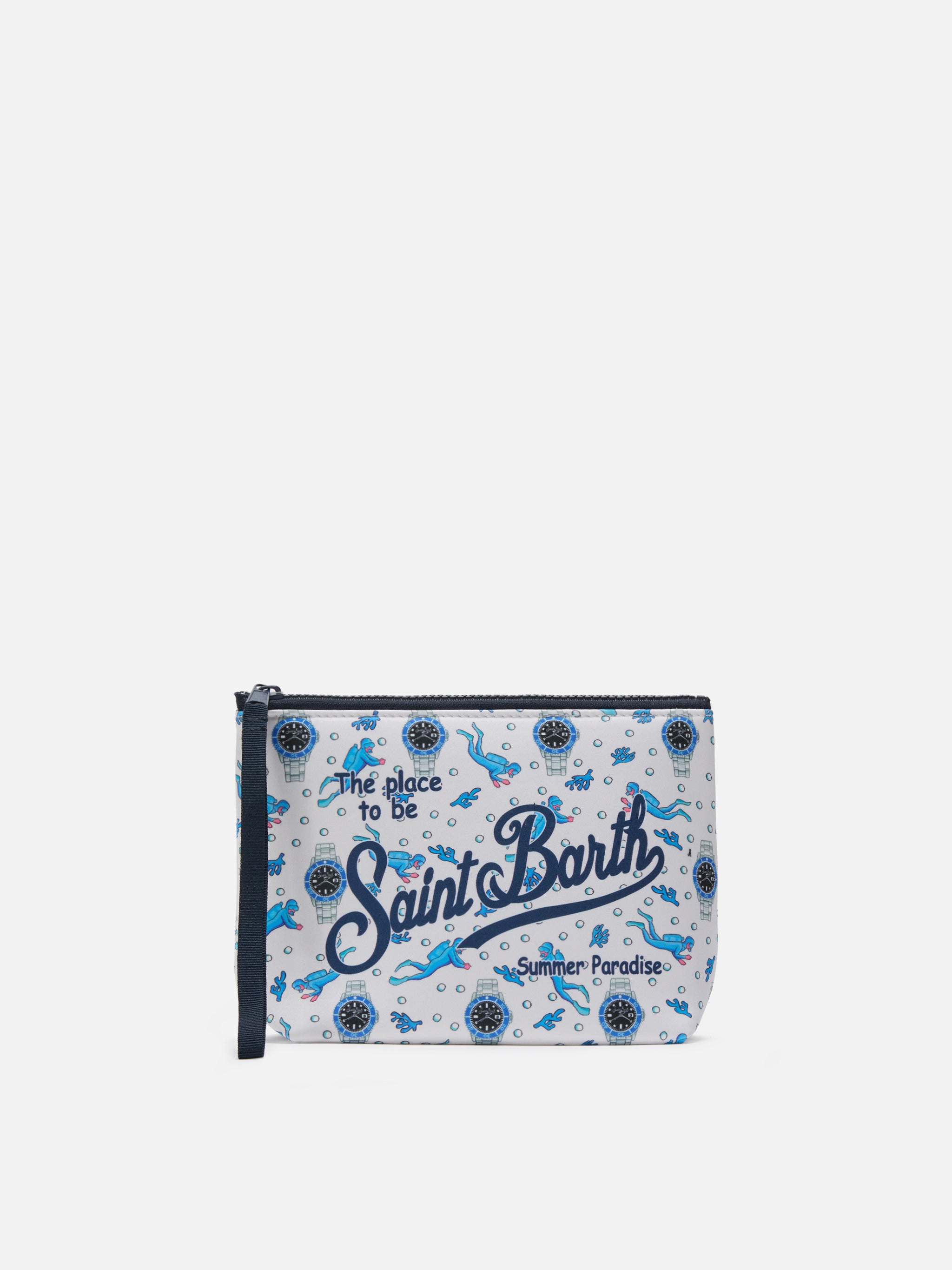 mc2-saint-barth-pochette-aline-scuba-bianca-stampa-sub-e-orologi image 1