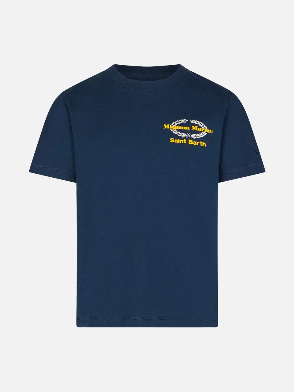 mc2-saint-barth-t-shirt-bambino-tsh0001-cotone-blu-stampa-magnum-marine-edizione image 1
