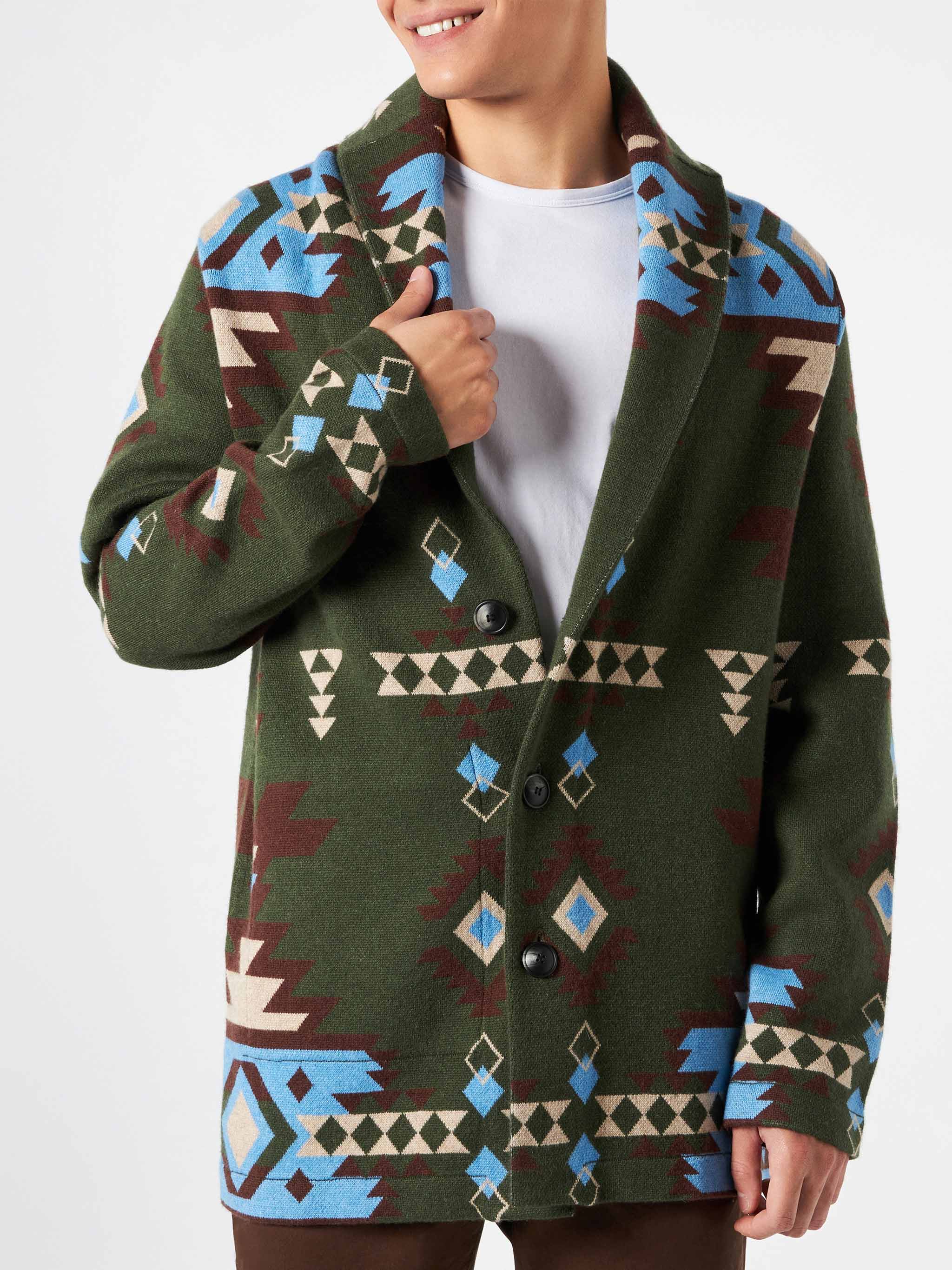 giacca-mc2-saint-barth-max-in-maglia-con-jacquard-etnico-e-ricamo image 2