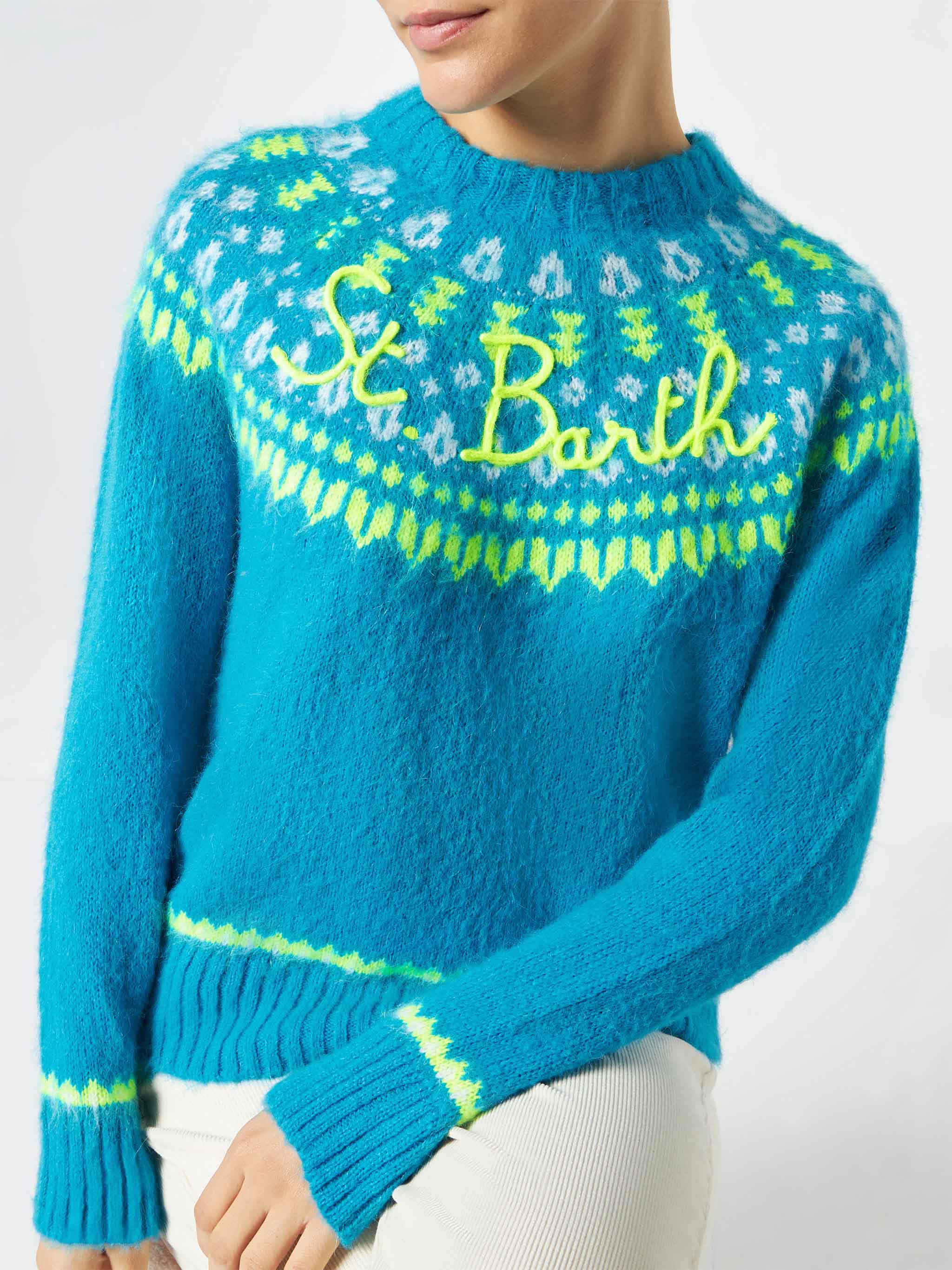 mc2-saint-barth-new-queen-nordic-soft-maglione-donna-jacquard-azzurro image 2